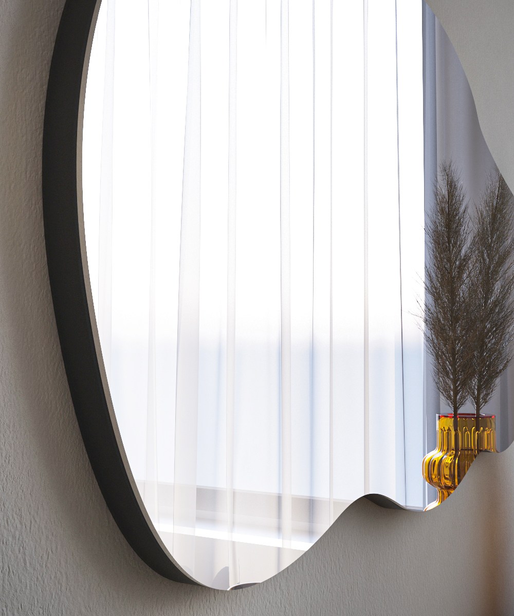 Flow Mirror Black 40cm x 72cm