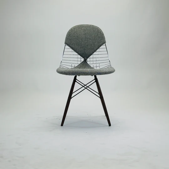 Eames Wire Chair DKR mit Polster Grau