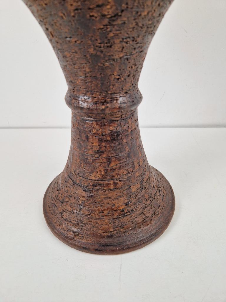 Vintage Tischleuchte Keramik Glas Braun