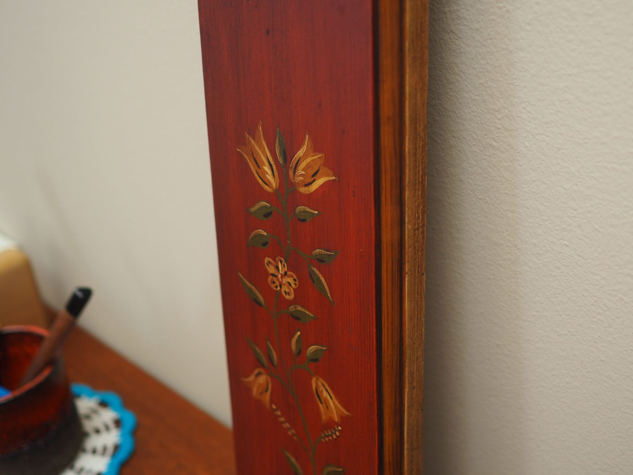 Vintage Wandschmuck Holz Braun 1970er Jahre