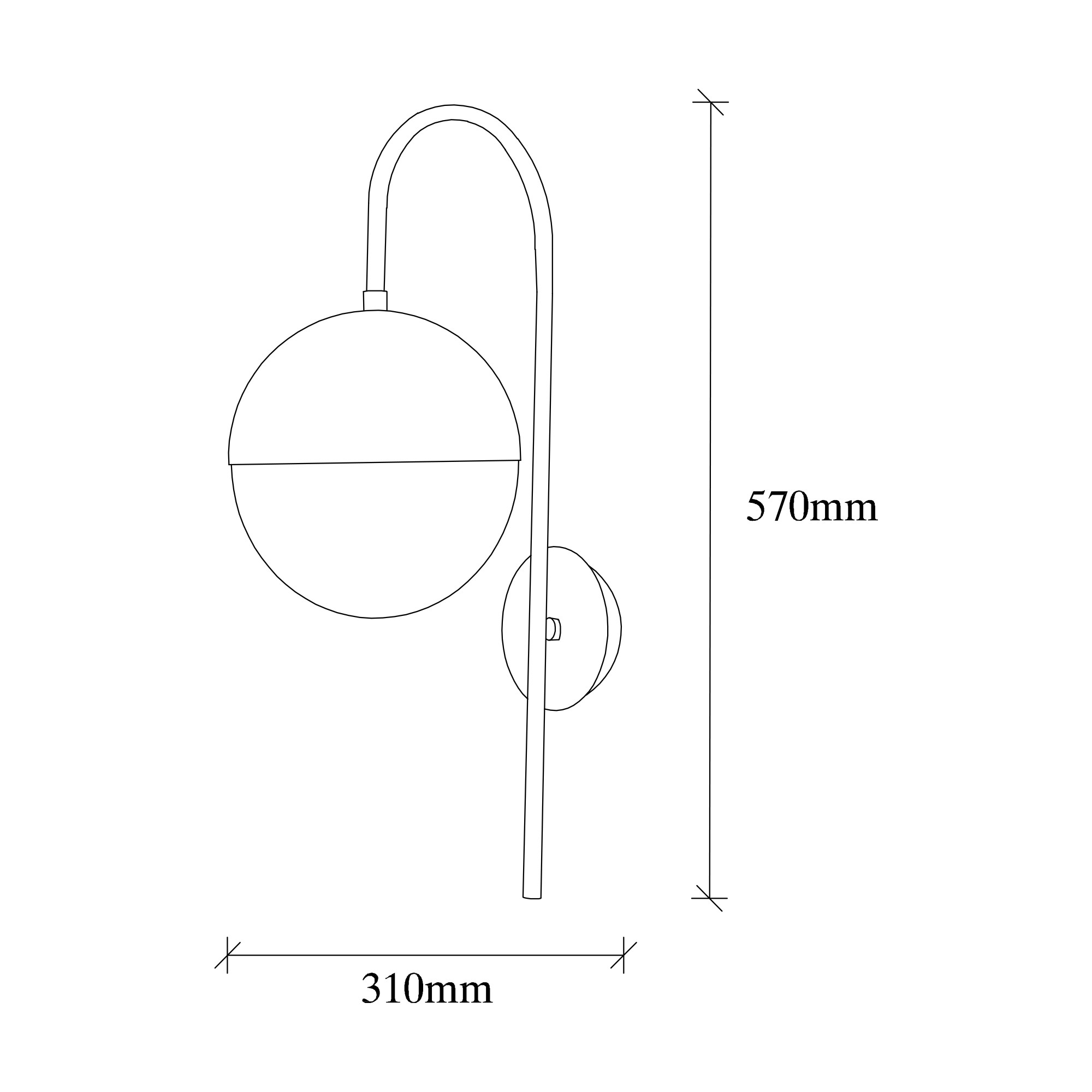 Wall light Black in vintage style