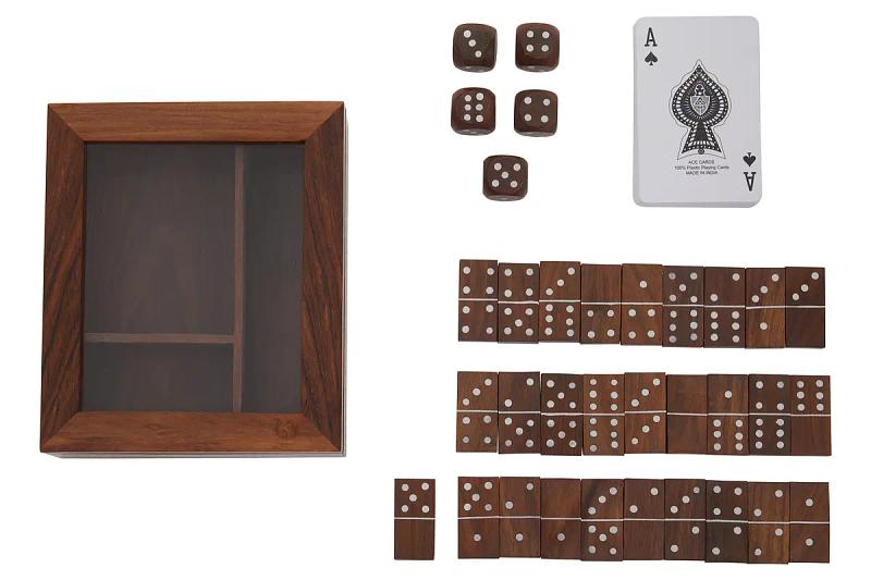 Churchill Spiele-Set mit Domino, Würfeln und Spielkarten
