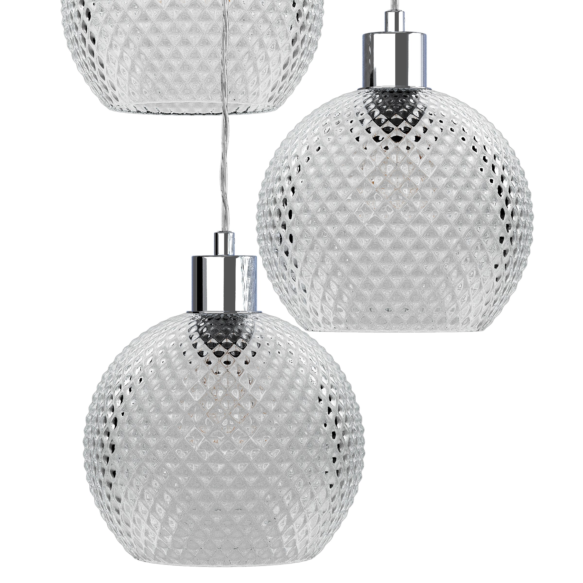 NADE pendant light 5-bulb glass iron