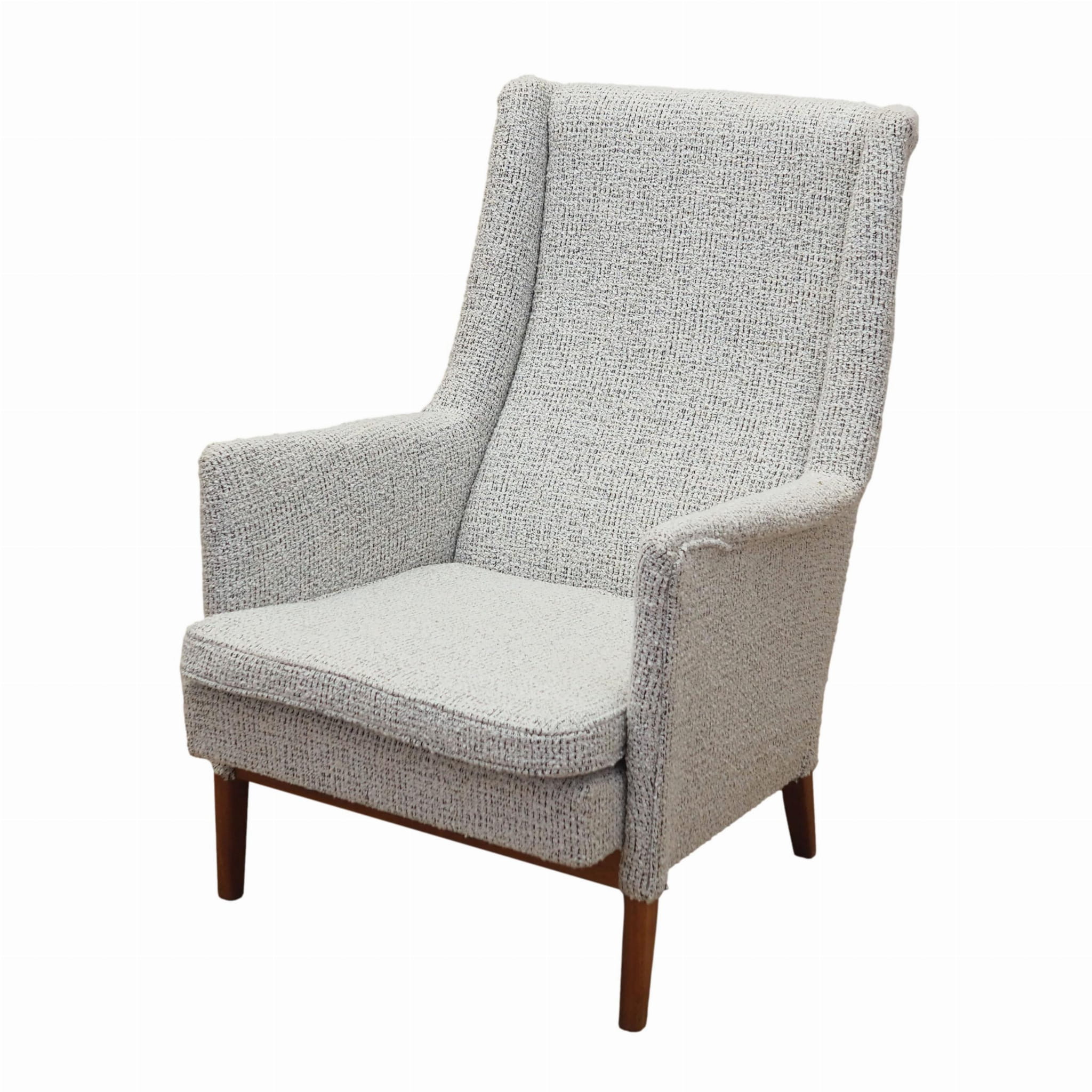 Vintage Armchair Wood Textile Grey 1960s