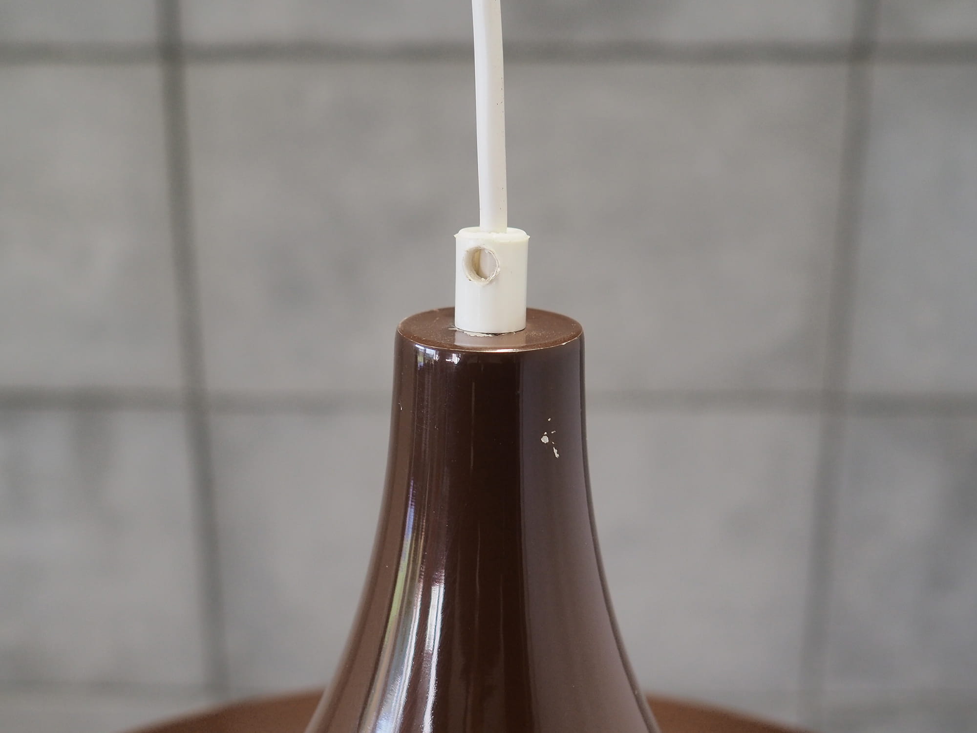 Vintage Pendant Lamp Metal Brown 1960s