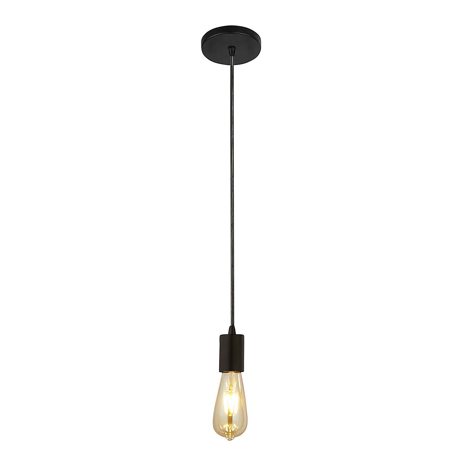 Squiggle Pendelleuchte Stahl Schwarz 1-flammig