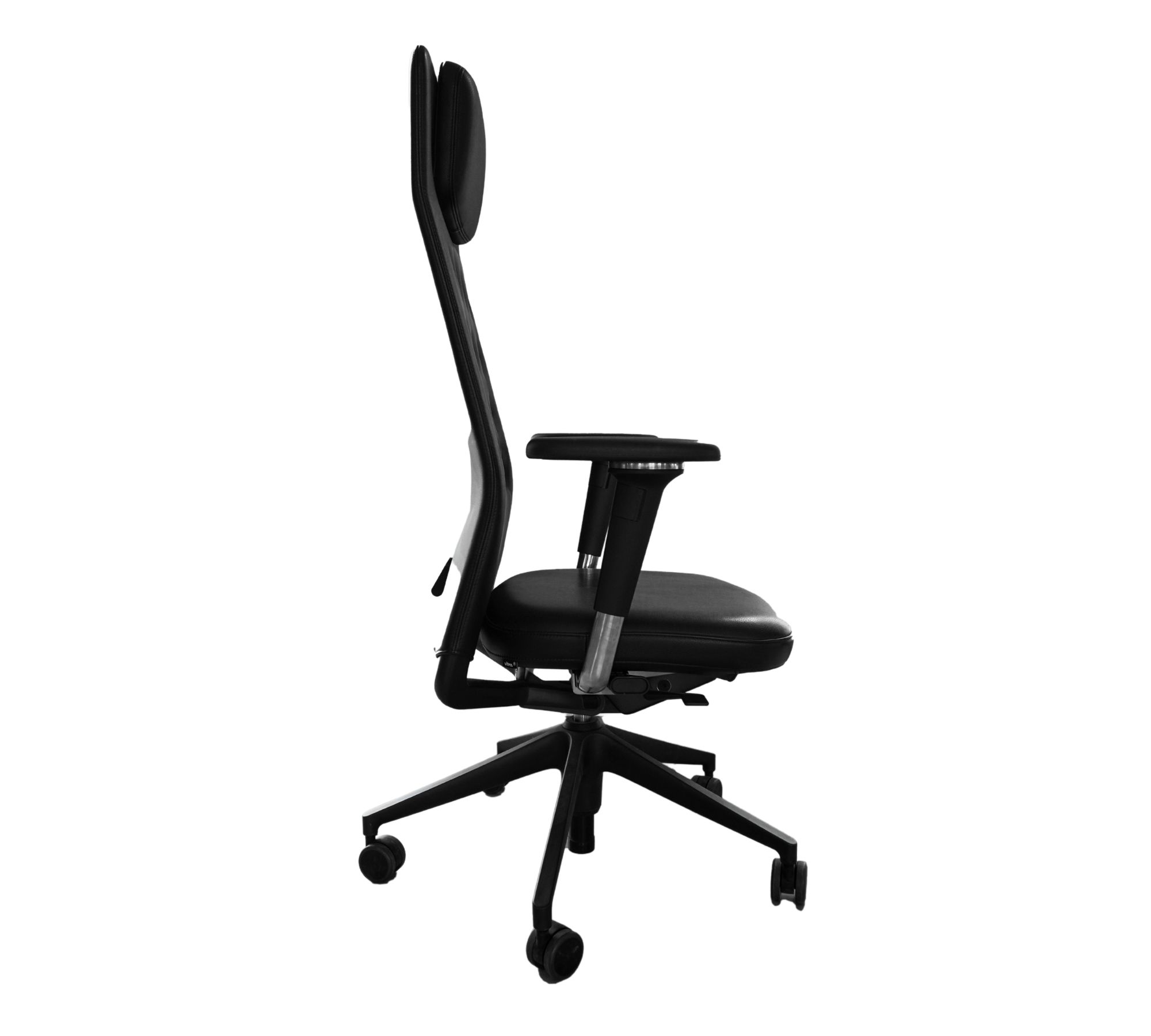 Vitra ID Trim L Bürostuhl Leder Schwarz Flowmotion