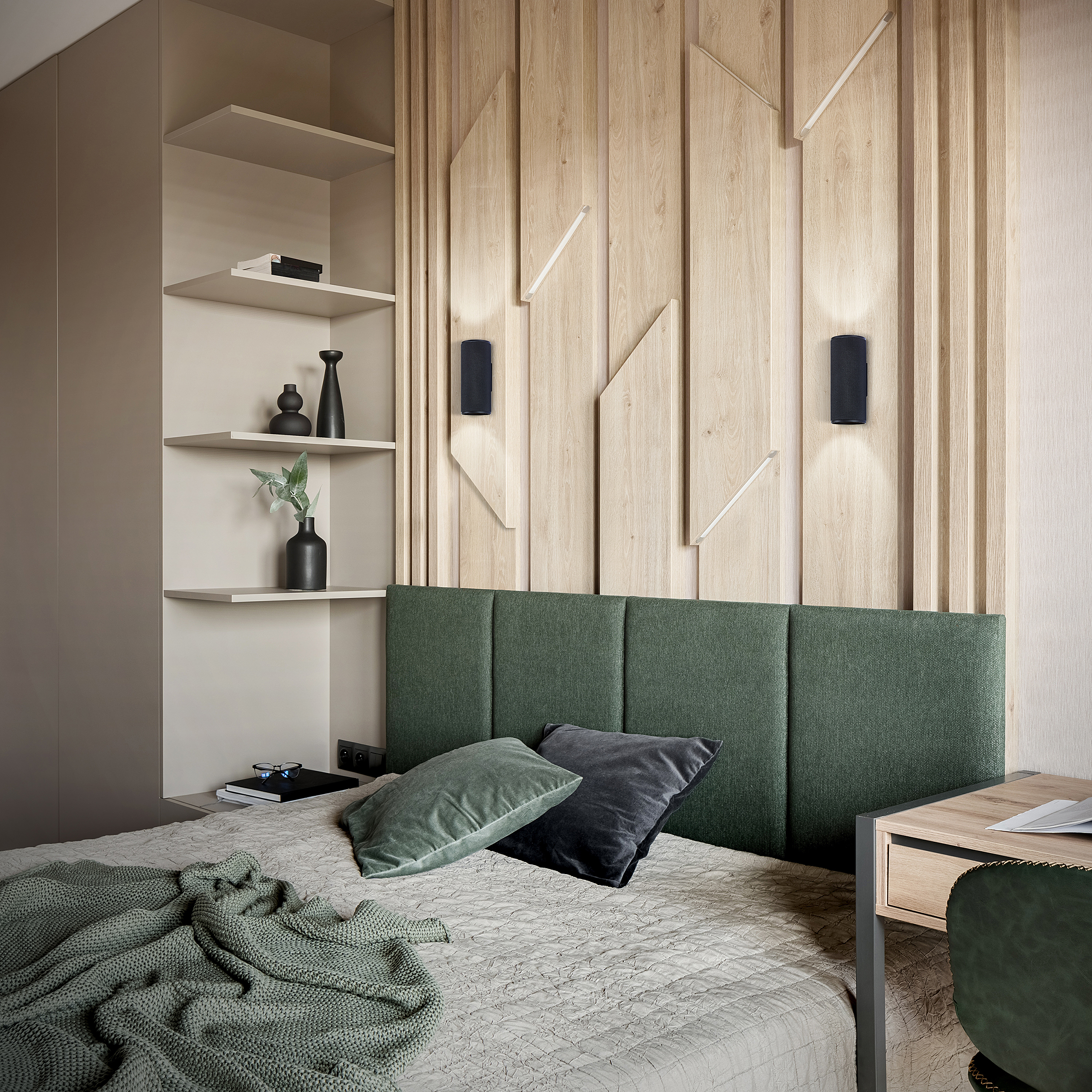 Wandleuchte Marty Typ B Aluminium Schwarz Flammenanzahl: 2