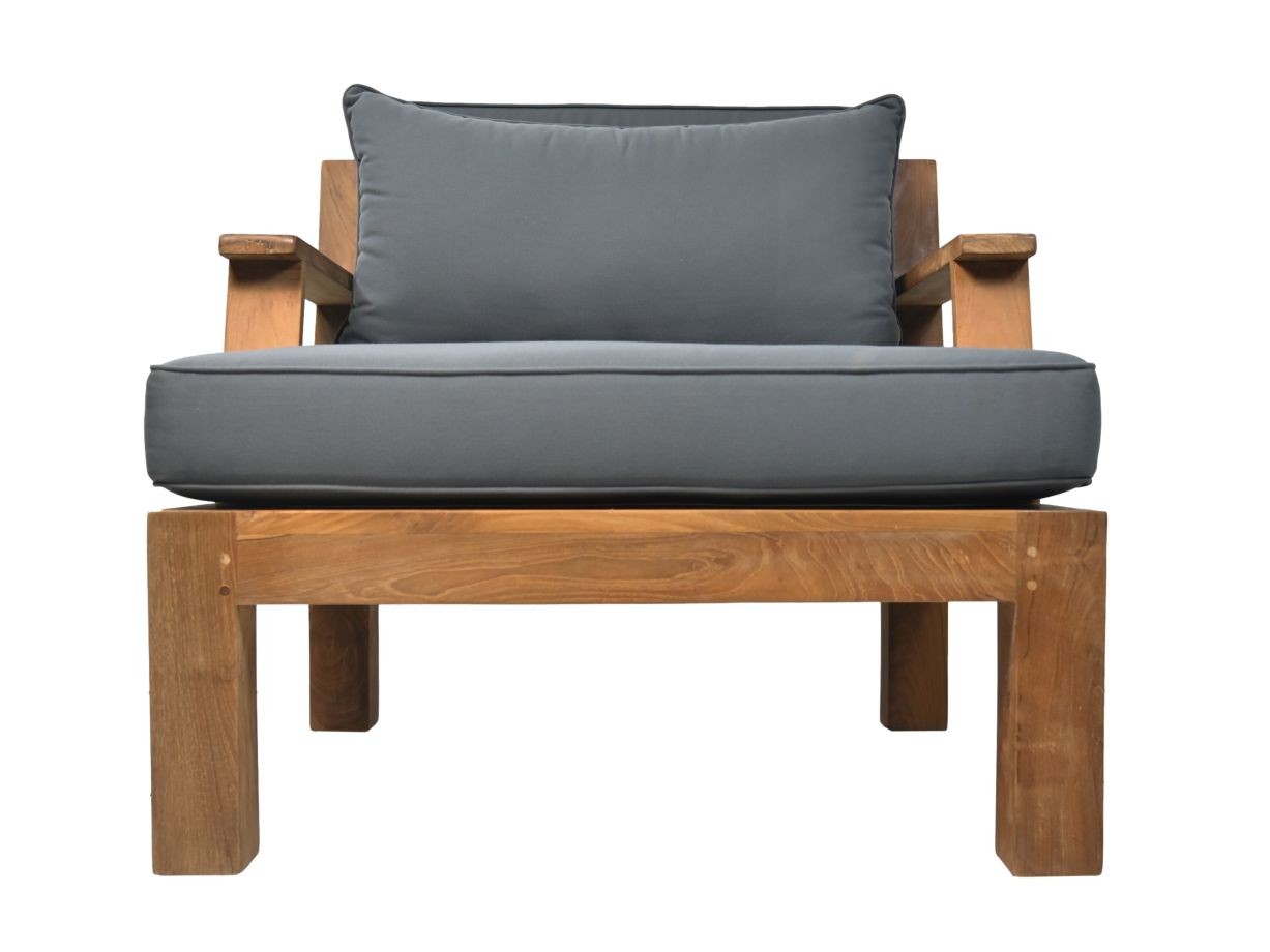 Garten Armlehnsessl Teakholz Textil