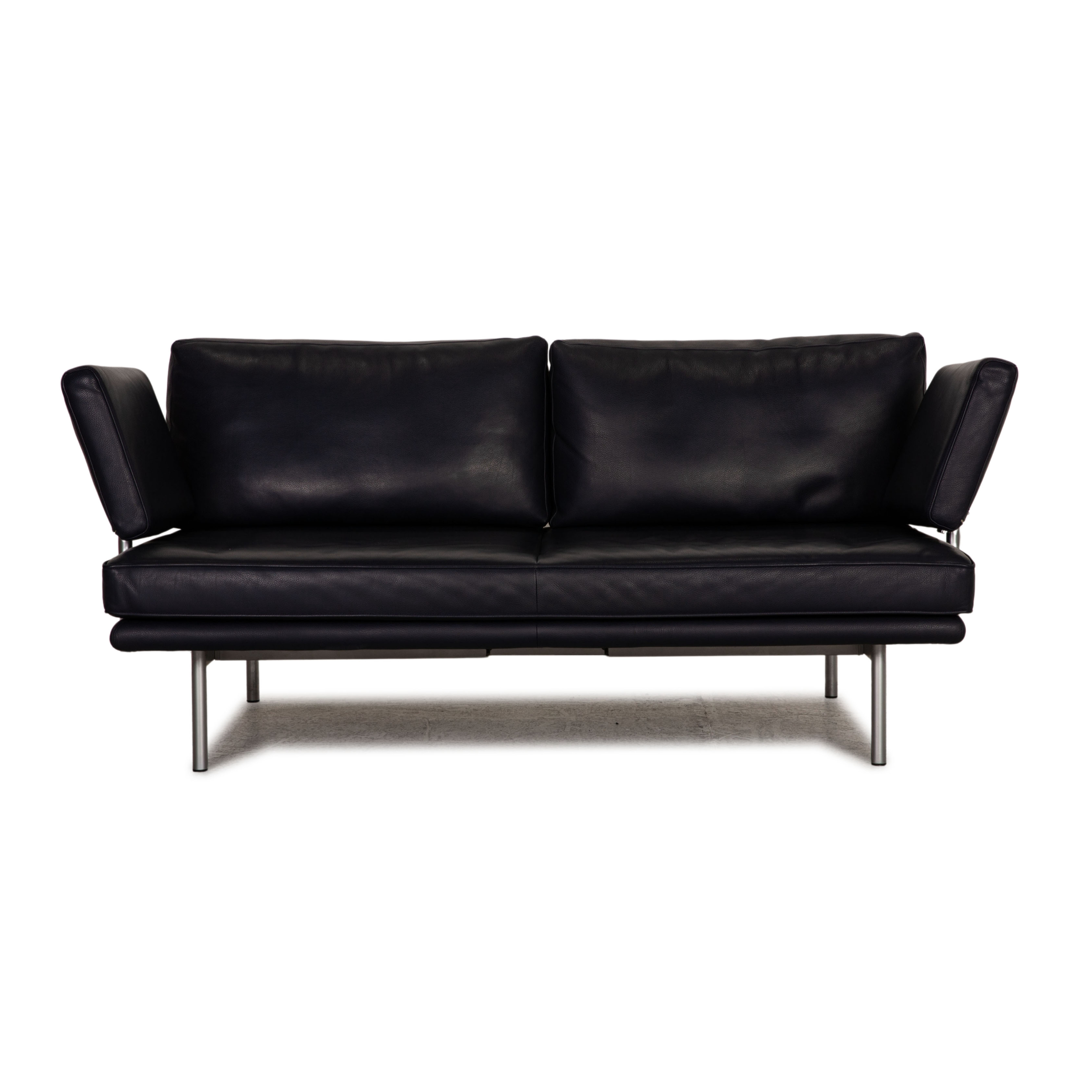 Living Platform Sofa 2-Sitzer Leder Dunkelblau