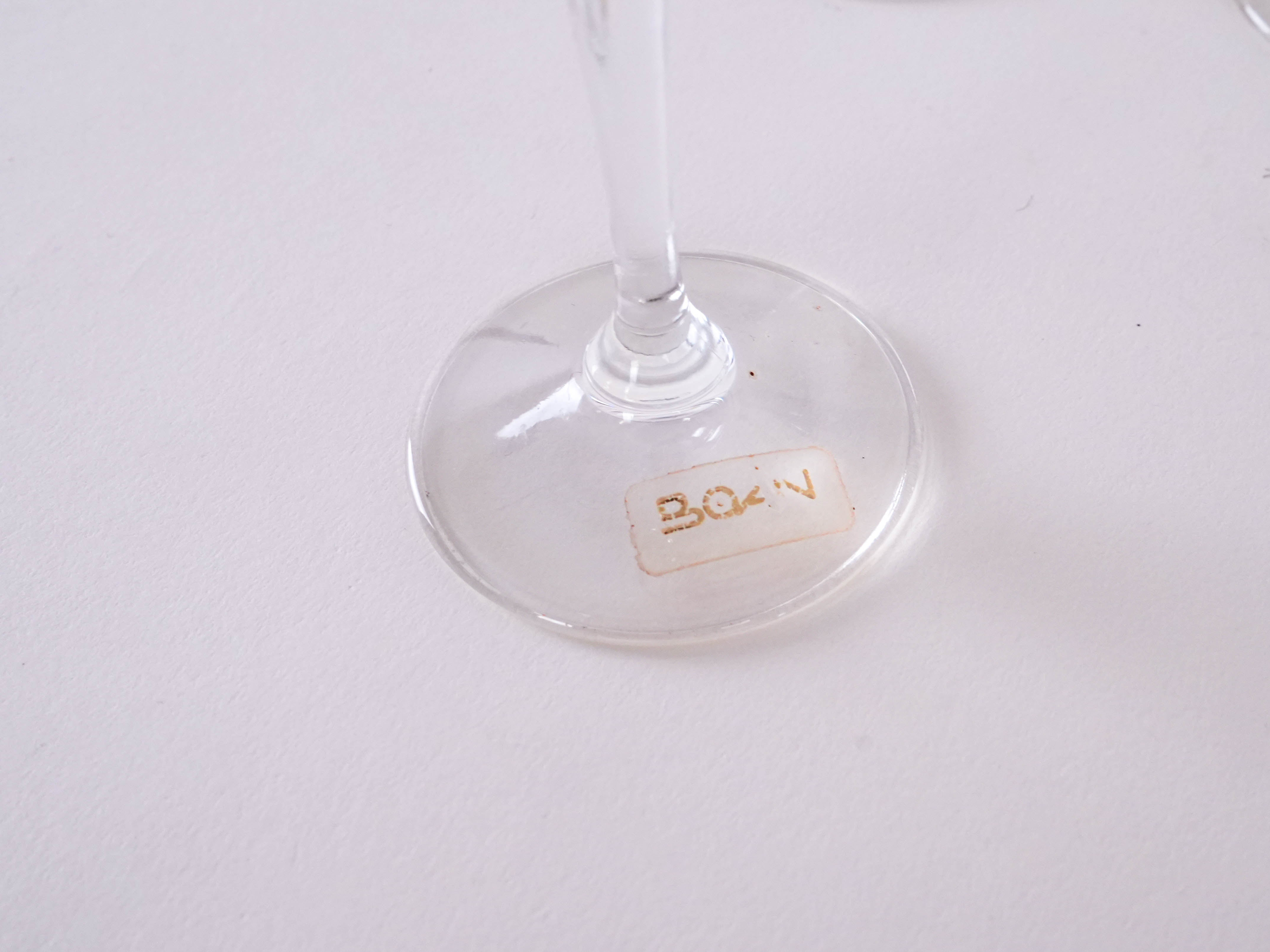 Glass set pastel colors 1970s