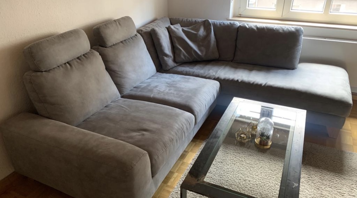 Ecksofa Polyester Grau