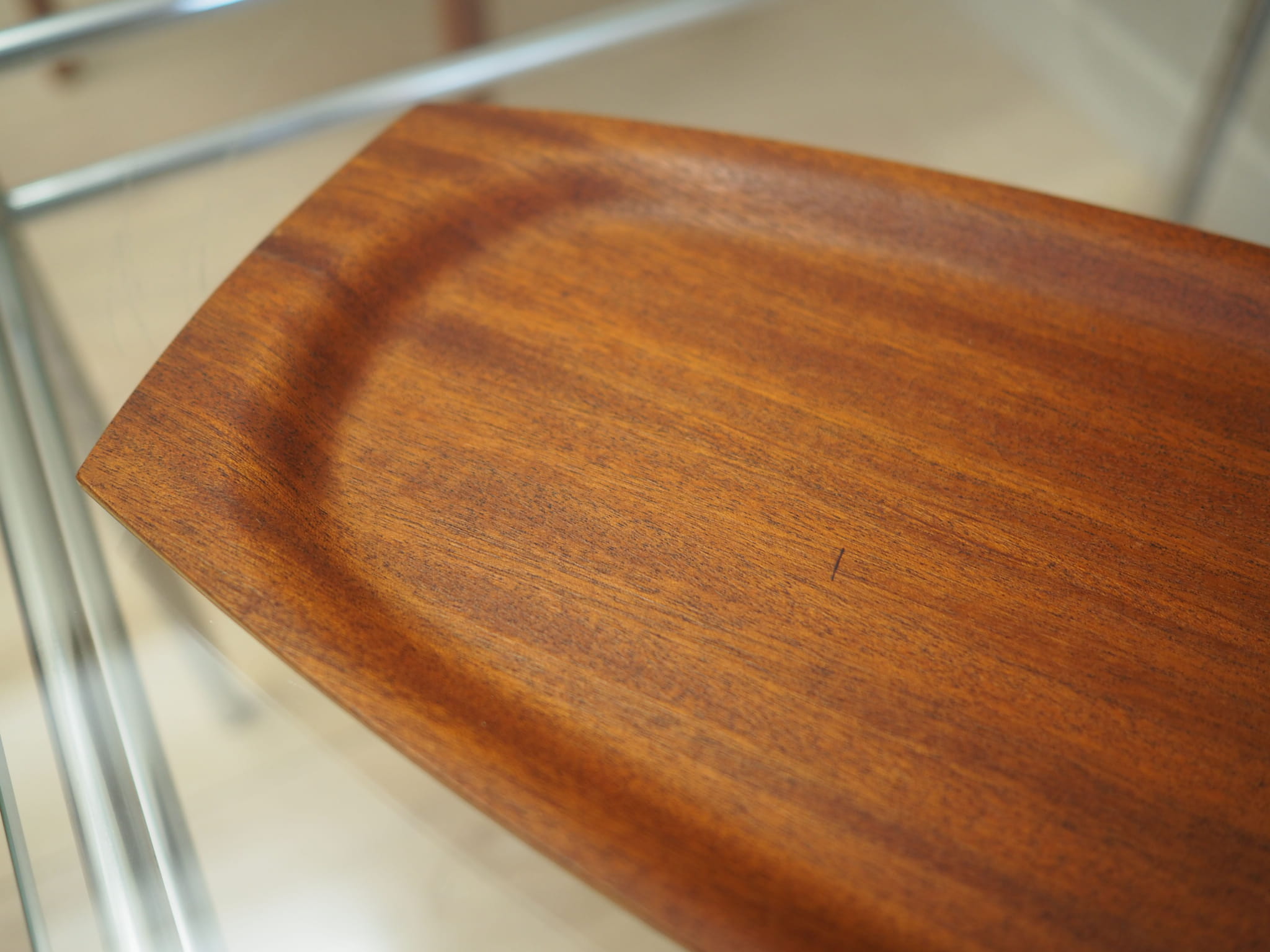 Vintage Tray Teak Wood Brown 1960s