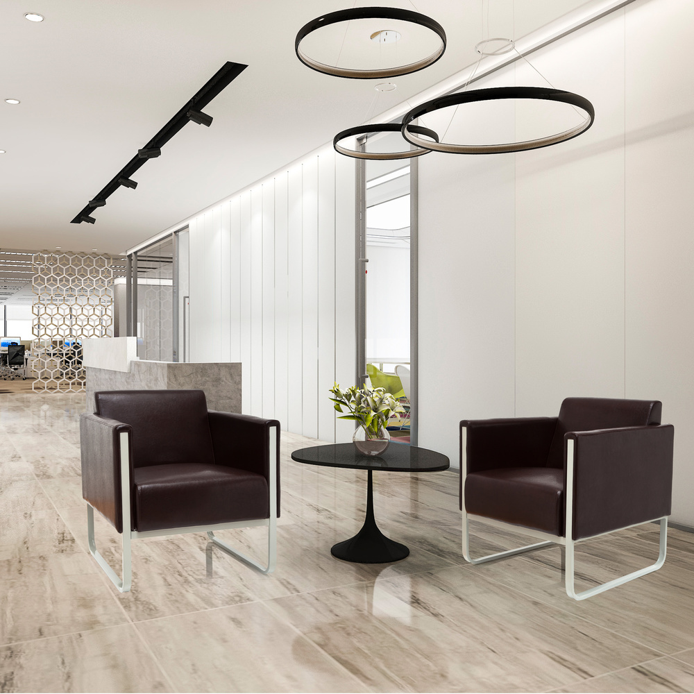 ARUBA Armchair Faux Leather Brown