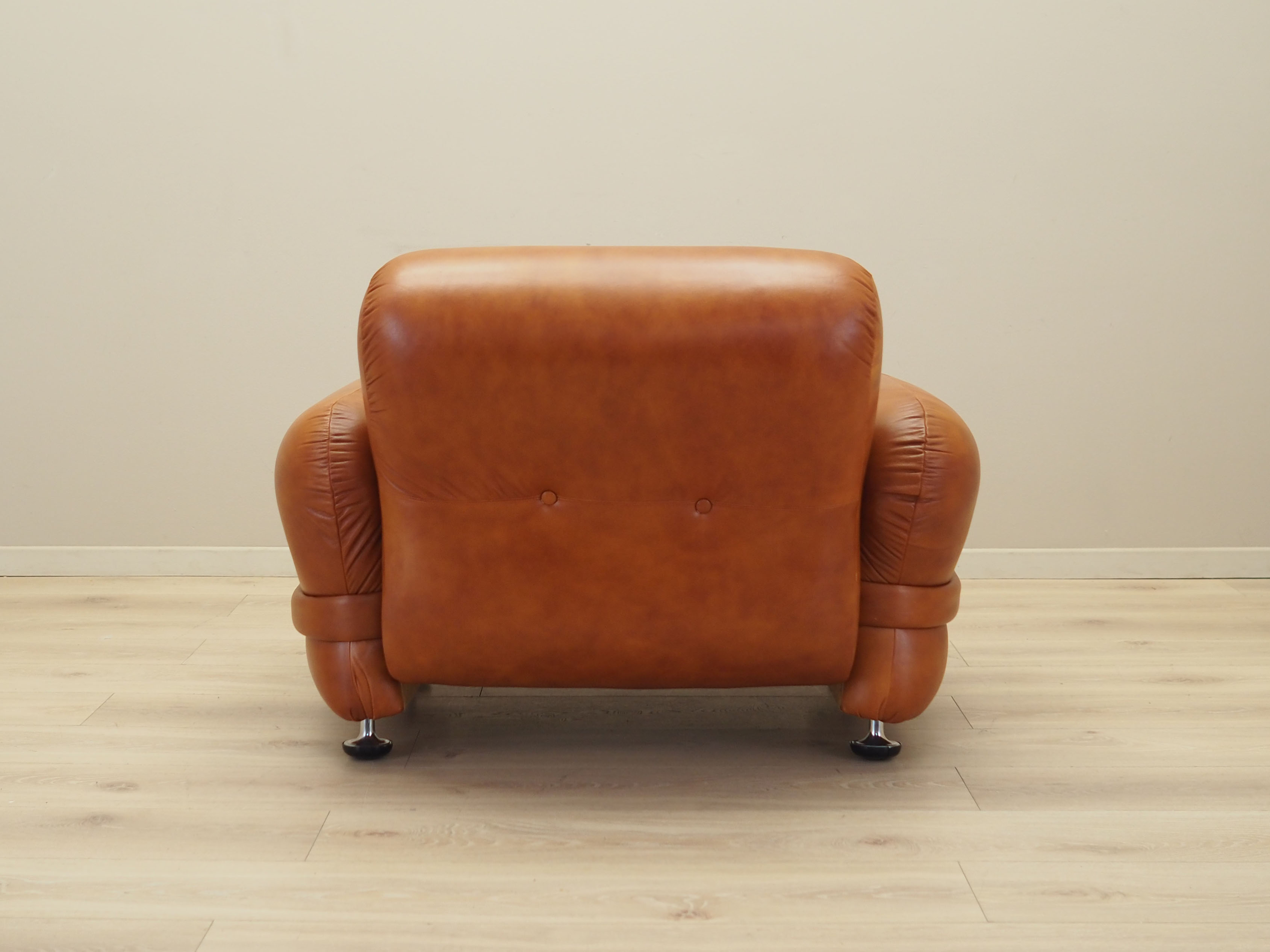 Sessel Leder Braun 1970er Jahre