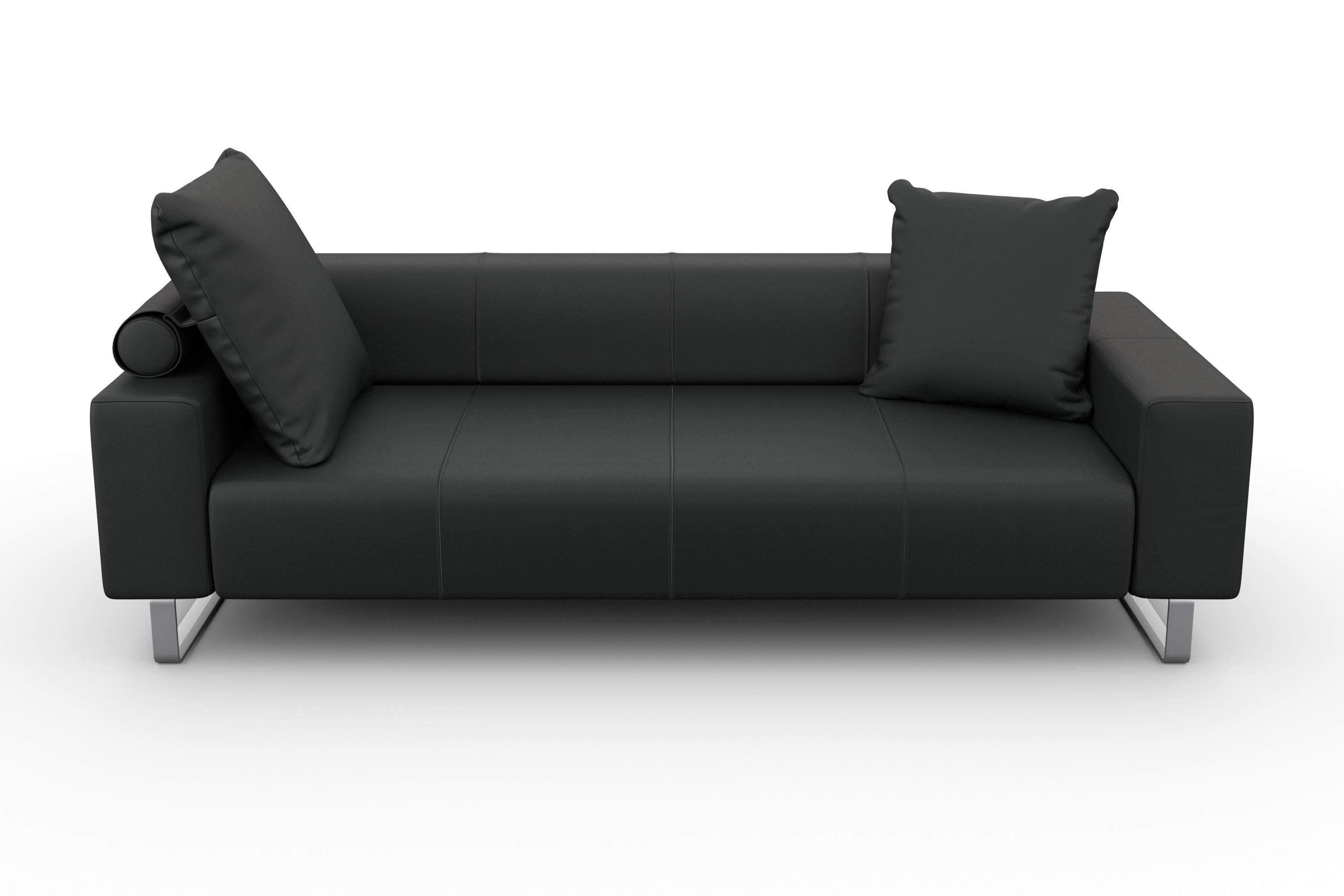 Groove Sofa 3-Sitzer Leder Schwarz