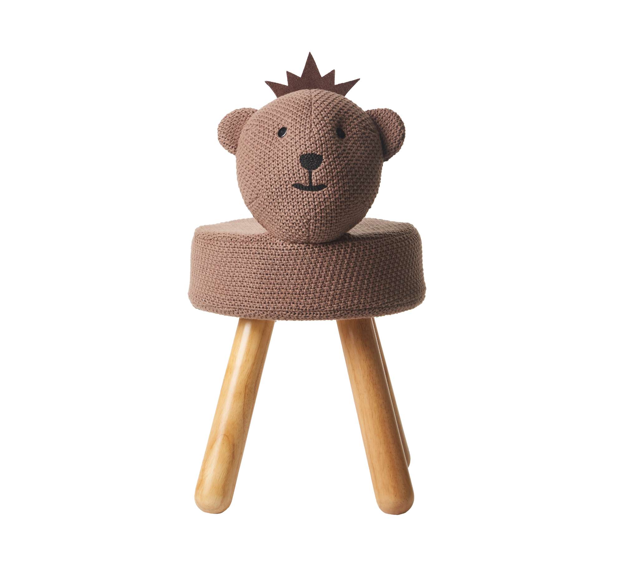 Yogui Kinderhocker Baumwolle Holz Braun