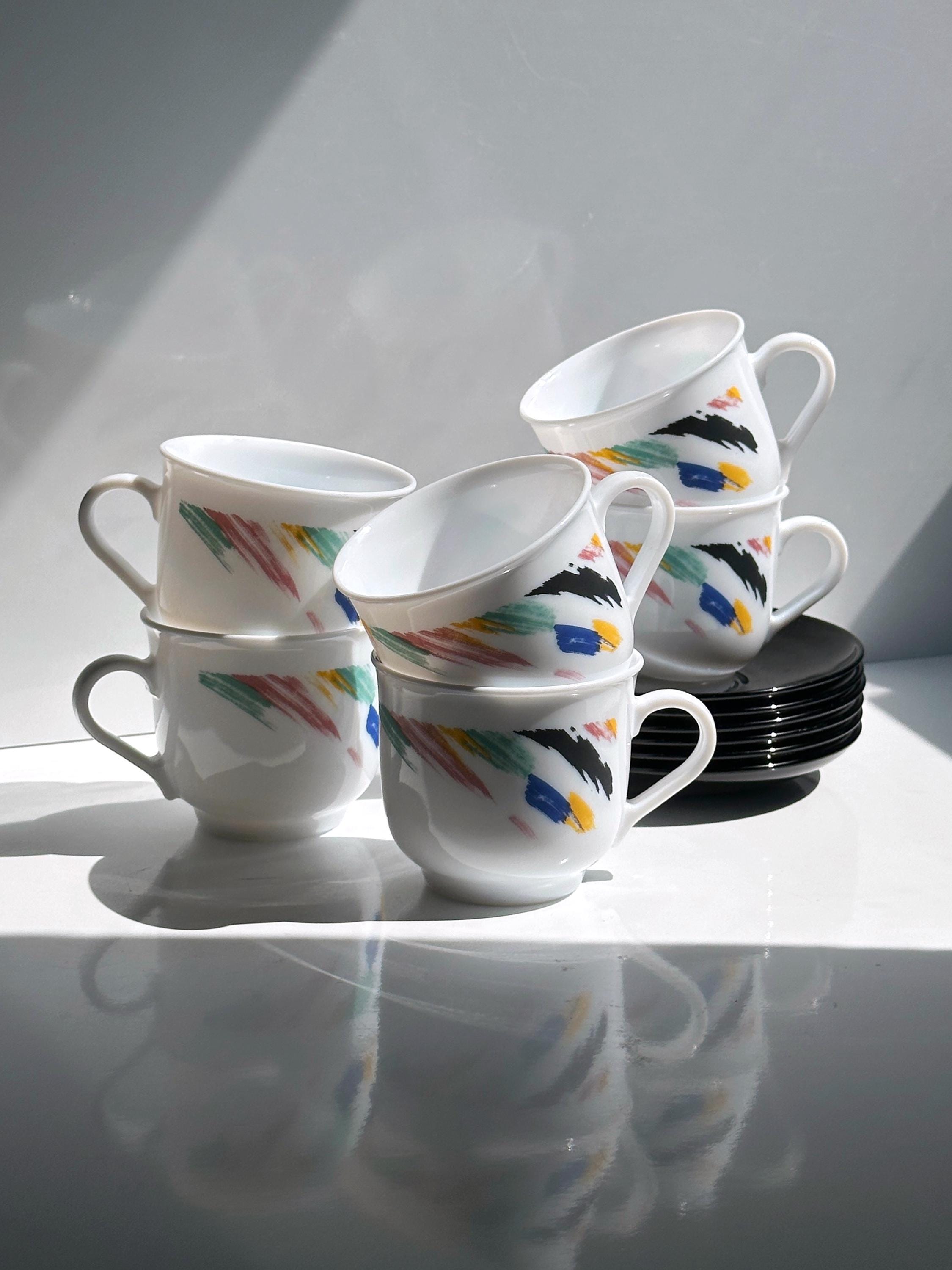 6x Vintage Tasse Mehrfarbig 1980er Jahre