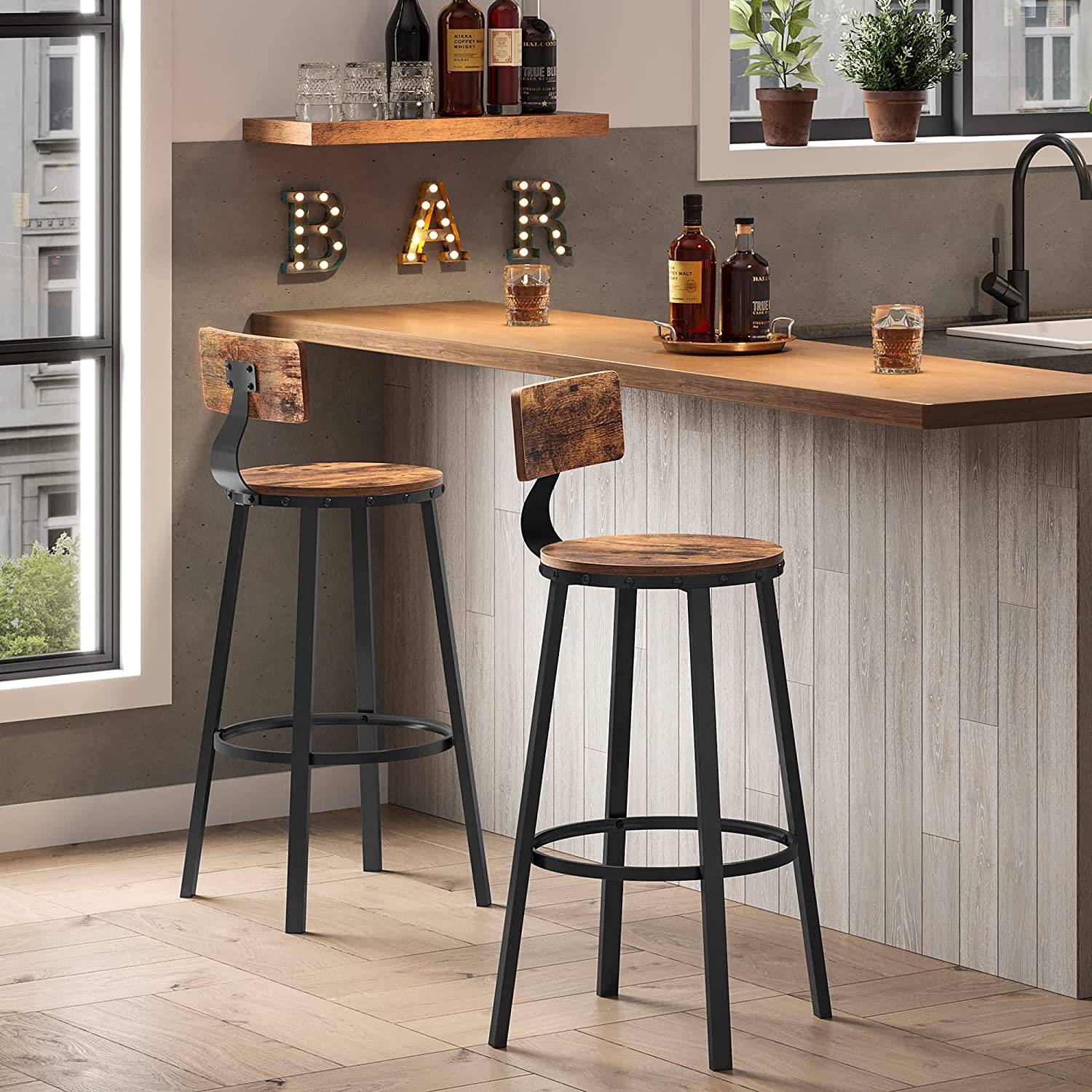 2x Paoli Barstuhl Altholz Schwarz