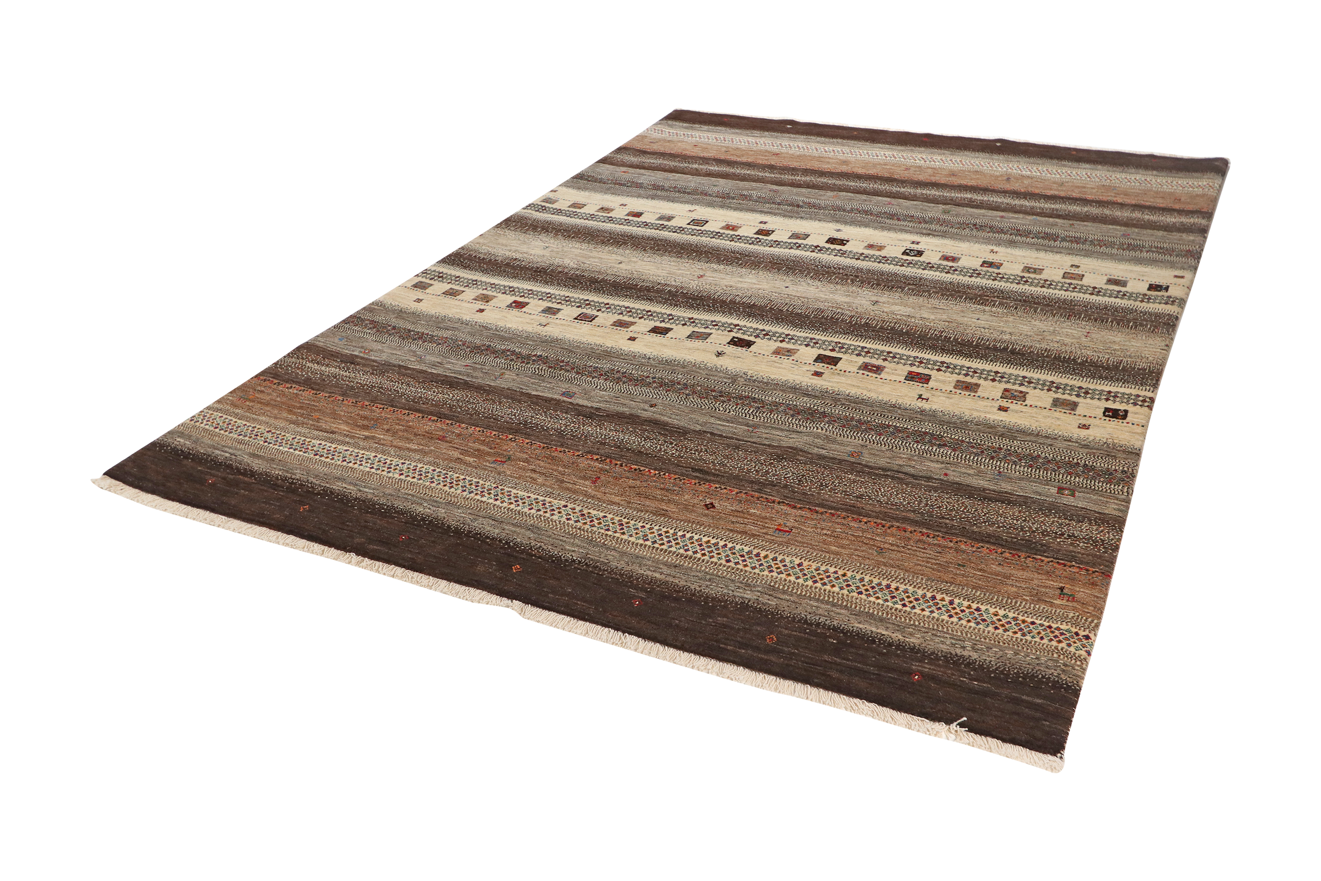 Rizbaf Gabbeh Teppich Wolle Beige