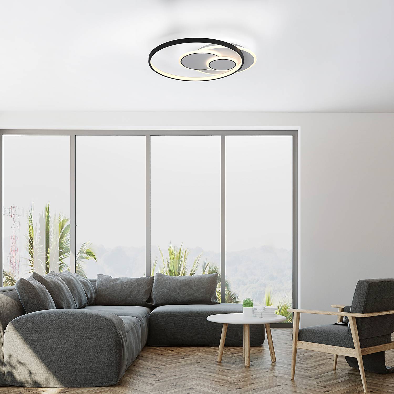 LED Deckenleuchte Mailak Typ C 2-Flammig Aluminium Eisen