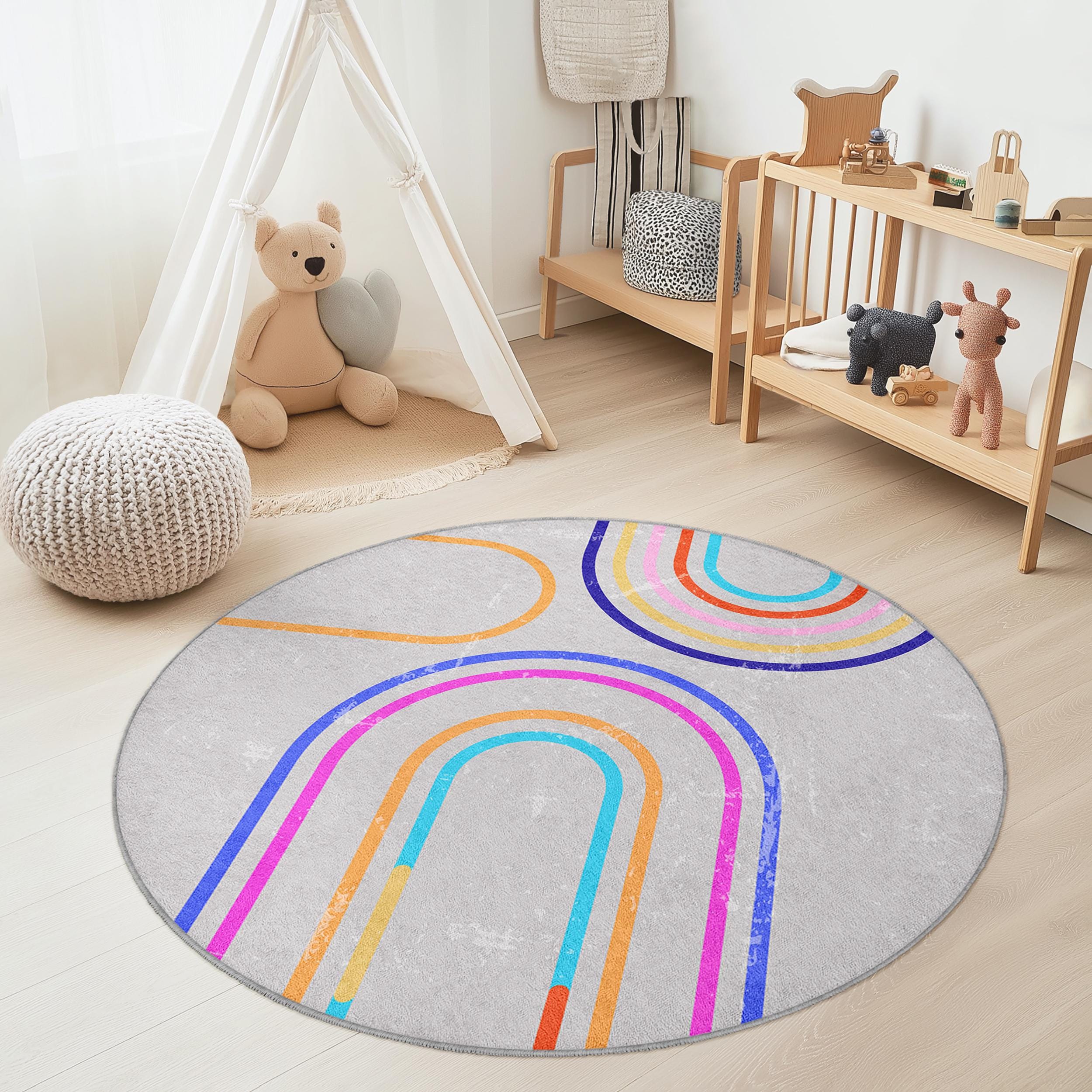 Tappeto per bambini arcobaleno multicolore Ø120cm
