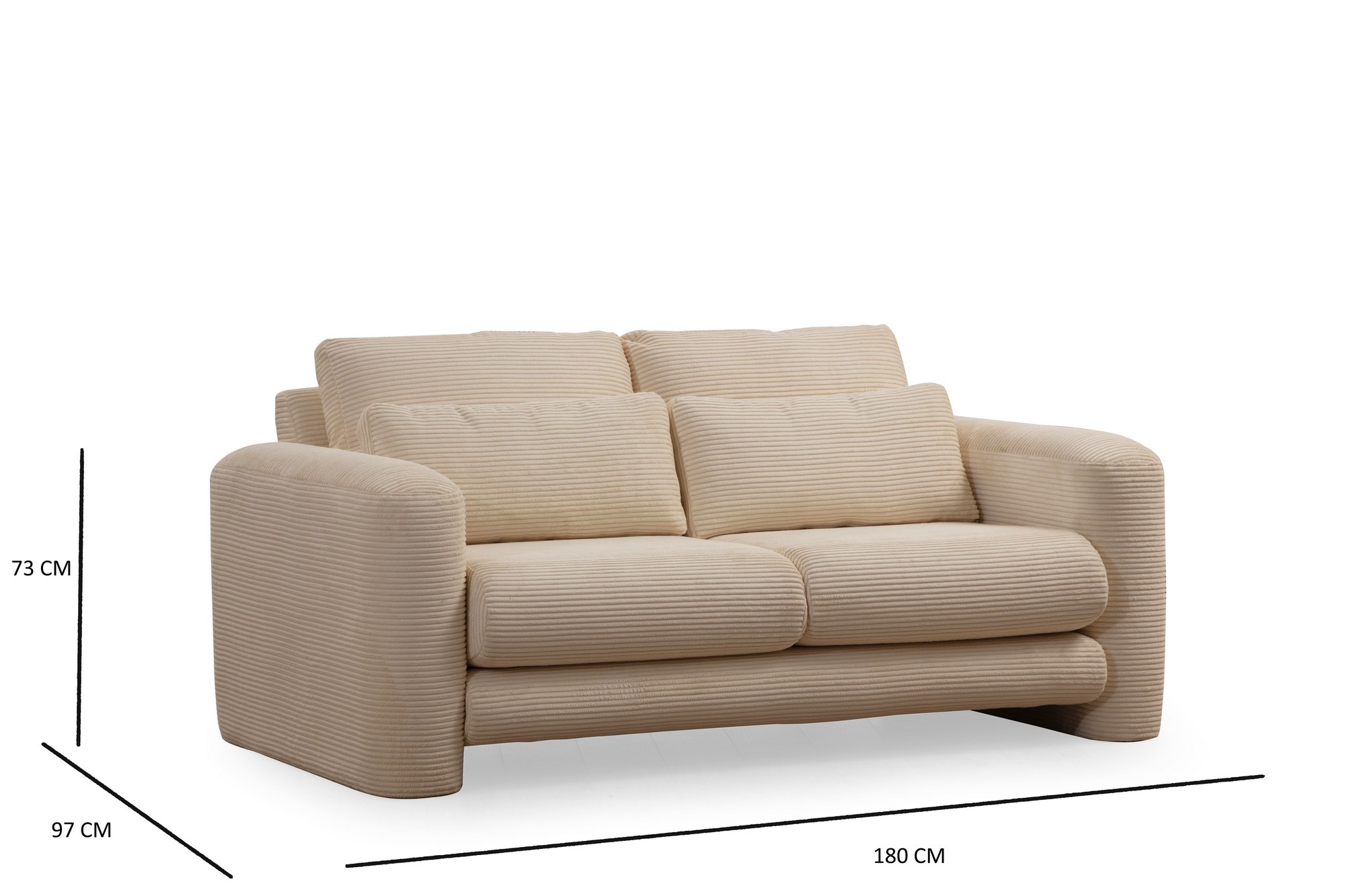 Sofa 2-seater Beige