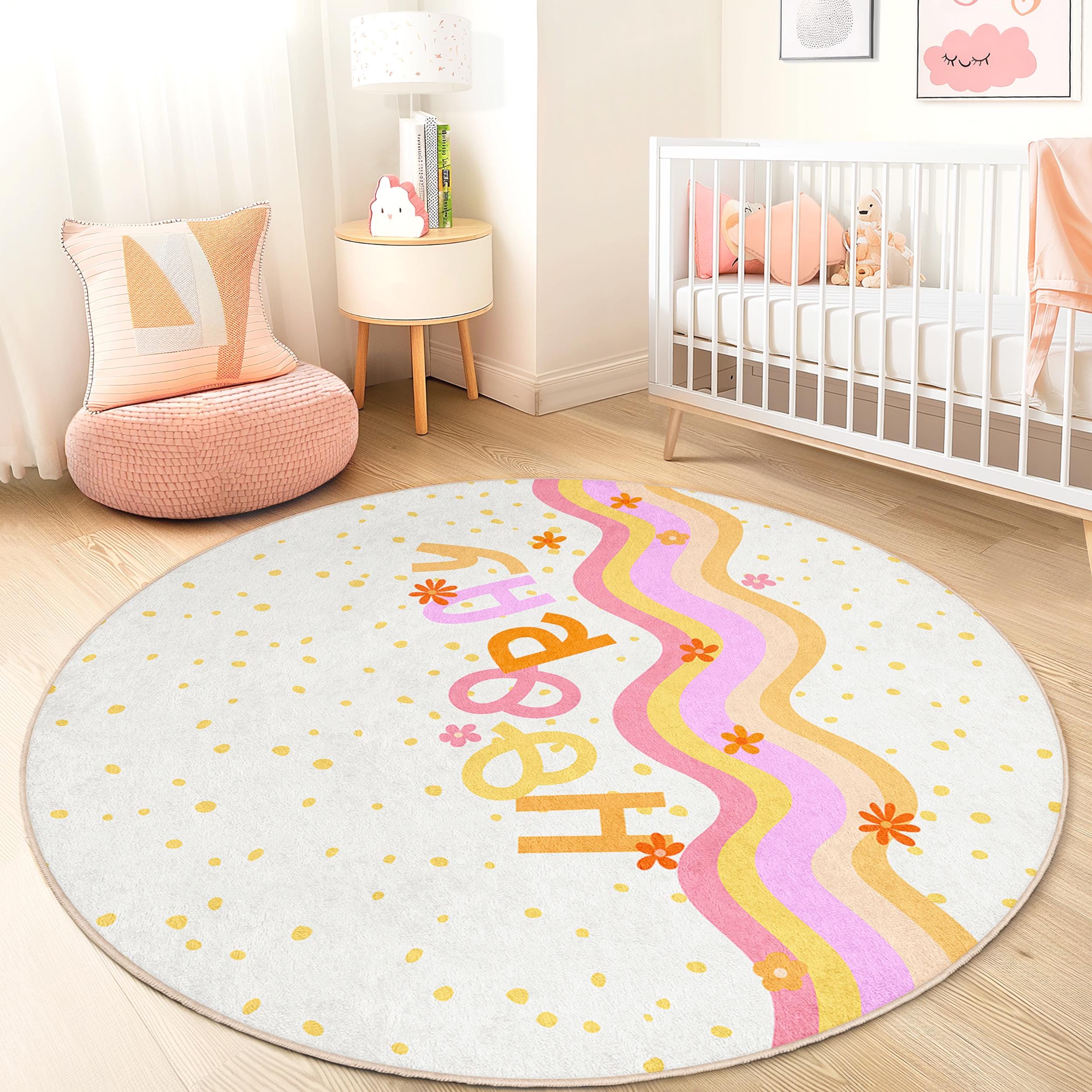 Waves Children's Rug Multicolored Ø150cm