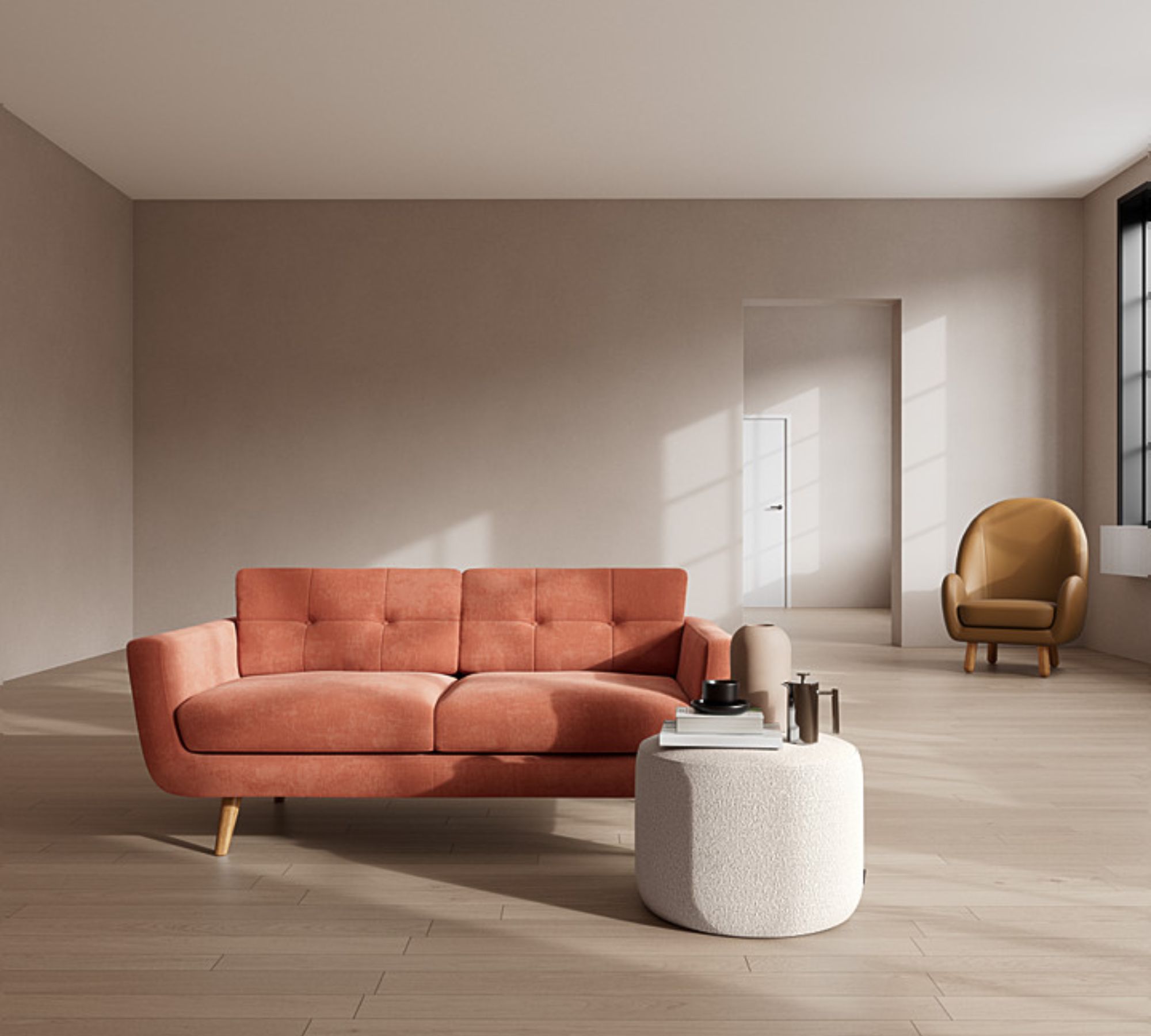 Vera Sofa 2-Sitzer Danny Dusty Rose