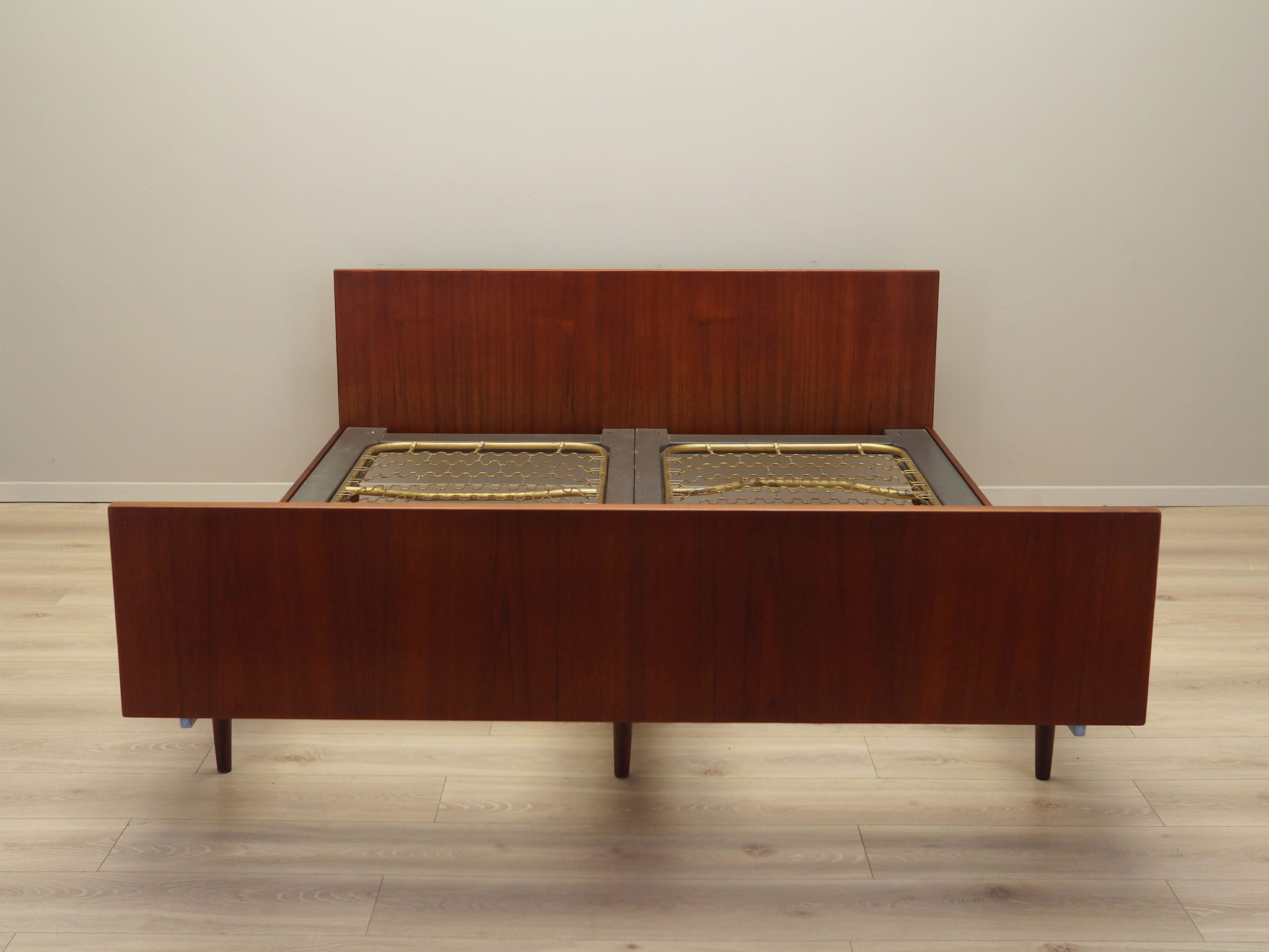 Vintage Bett Teakholz Braun 1960er Jahre