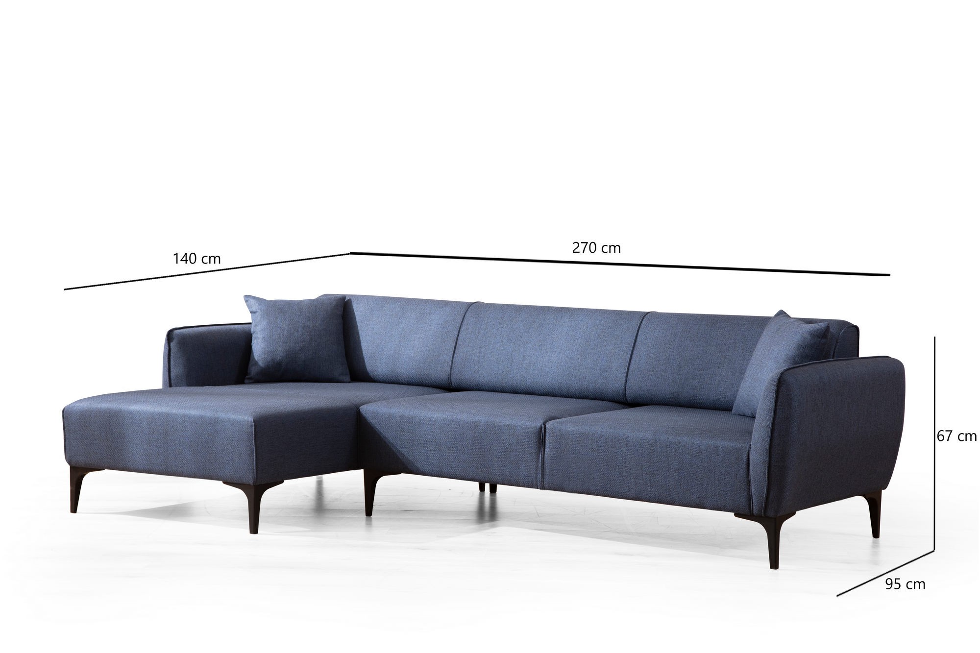 Belissimo Corner Sofa Left Blue