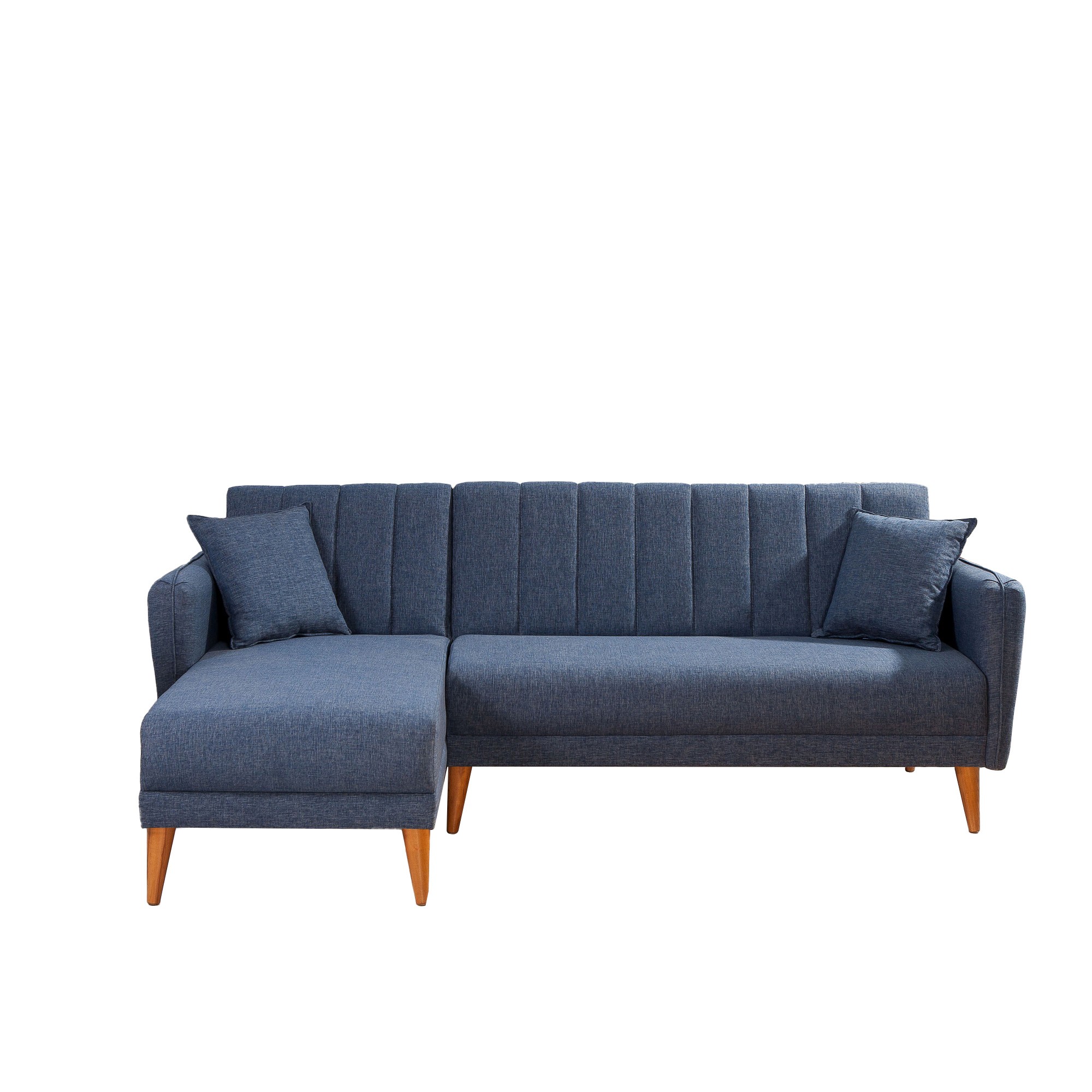 Aqua Corner Schlafsofa Links Dunkelblau