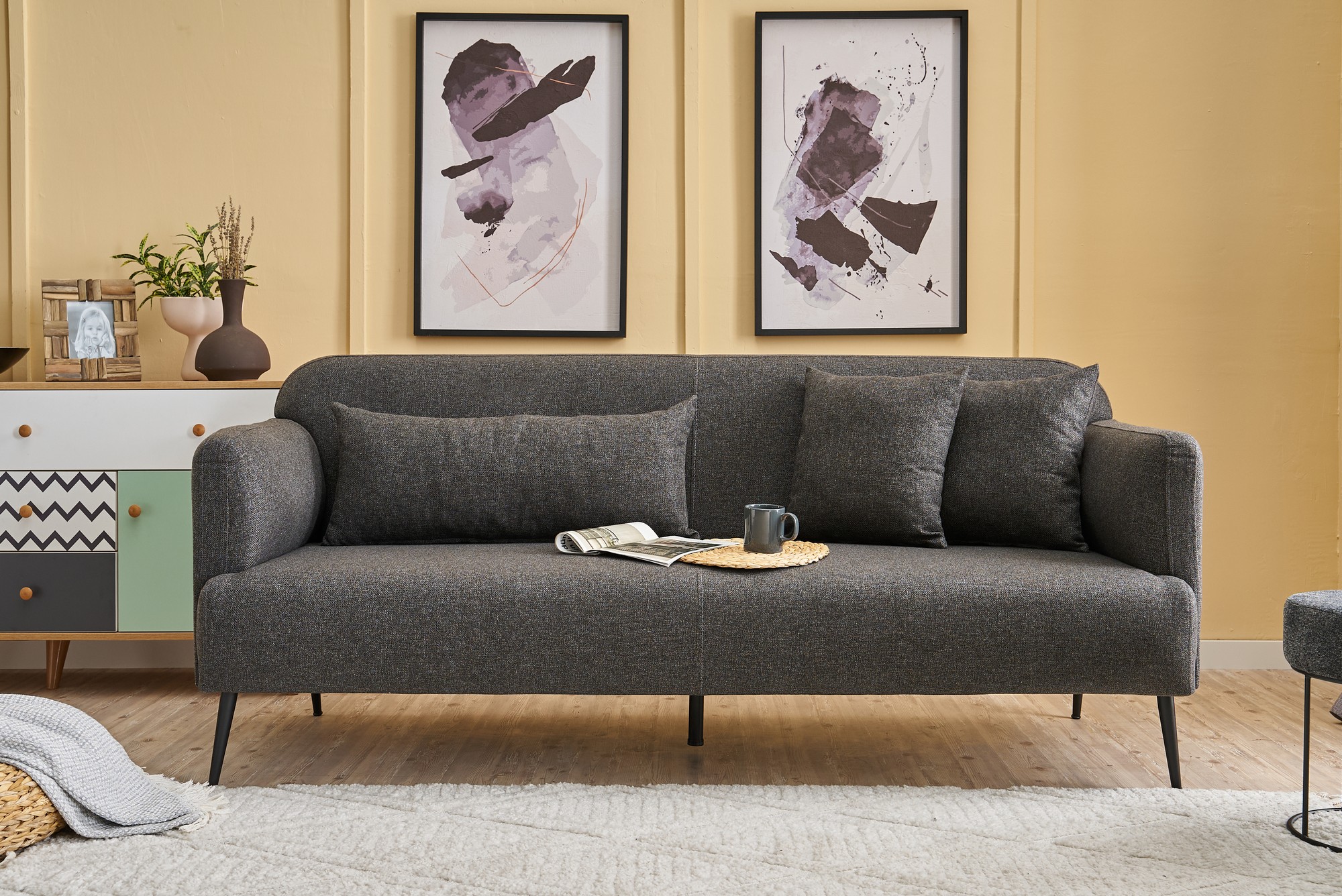 Revos Sofa 3-Sitzer Anthrazit