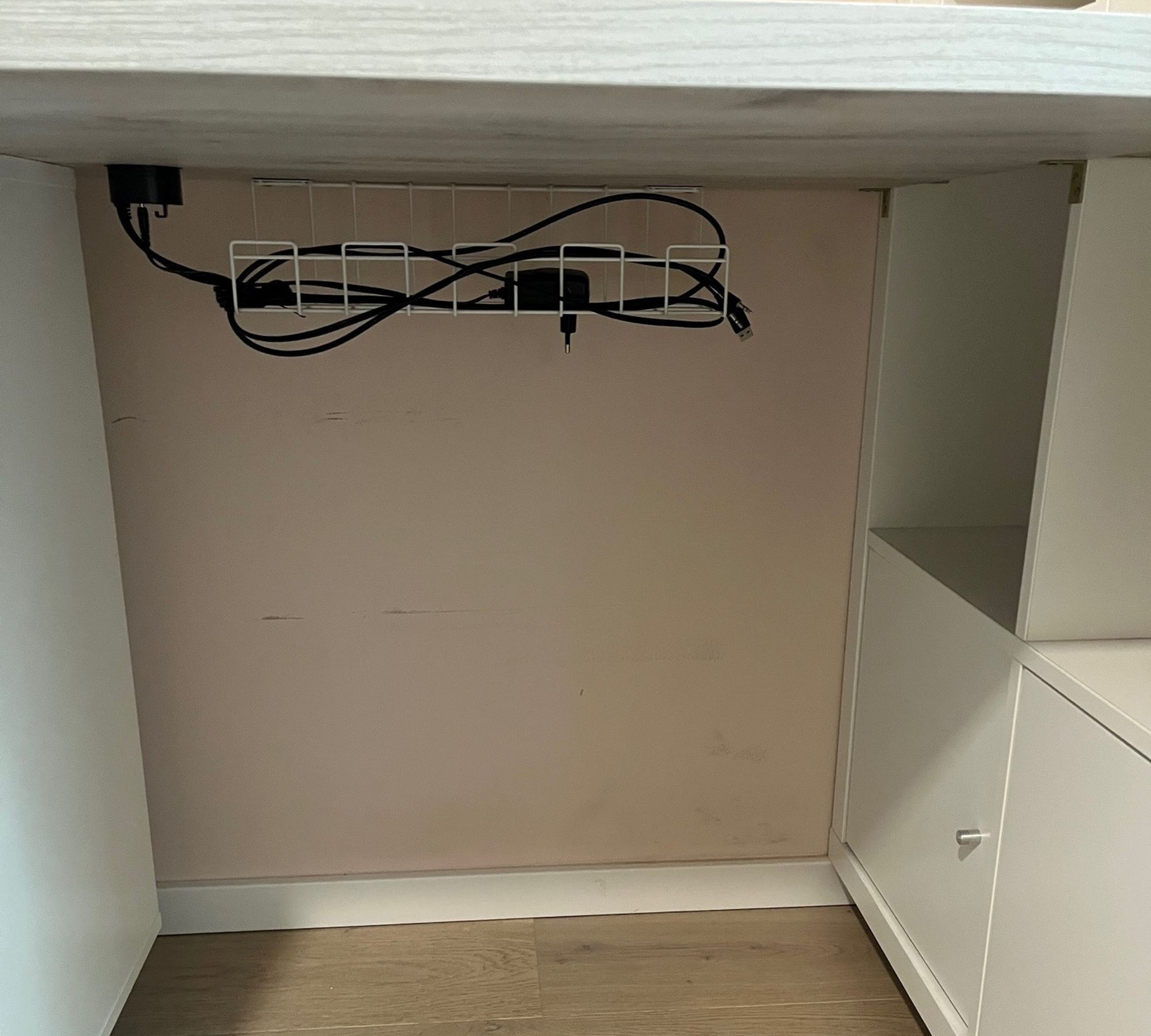 Schreibtisch mit Aufbewahrung Holz Weiß