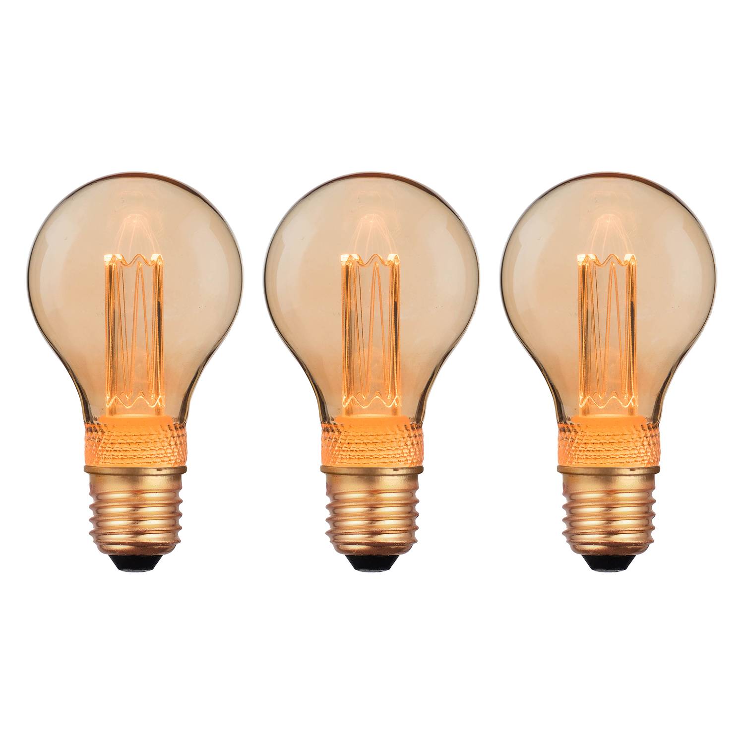 Leuchtmittel Attilly (3er-Set) Glas / Metall 3-flammig