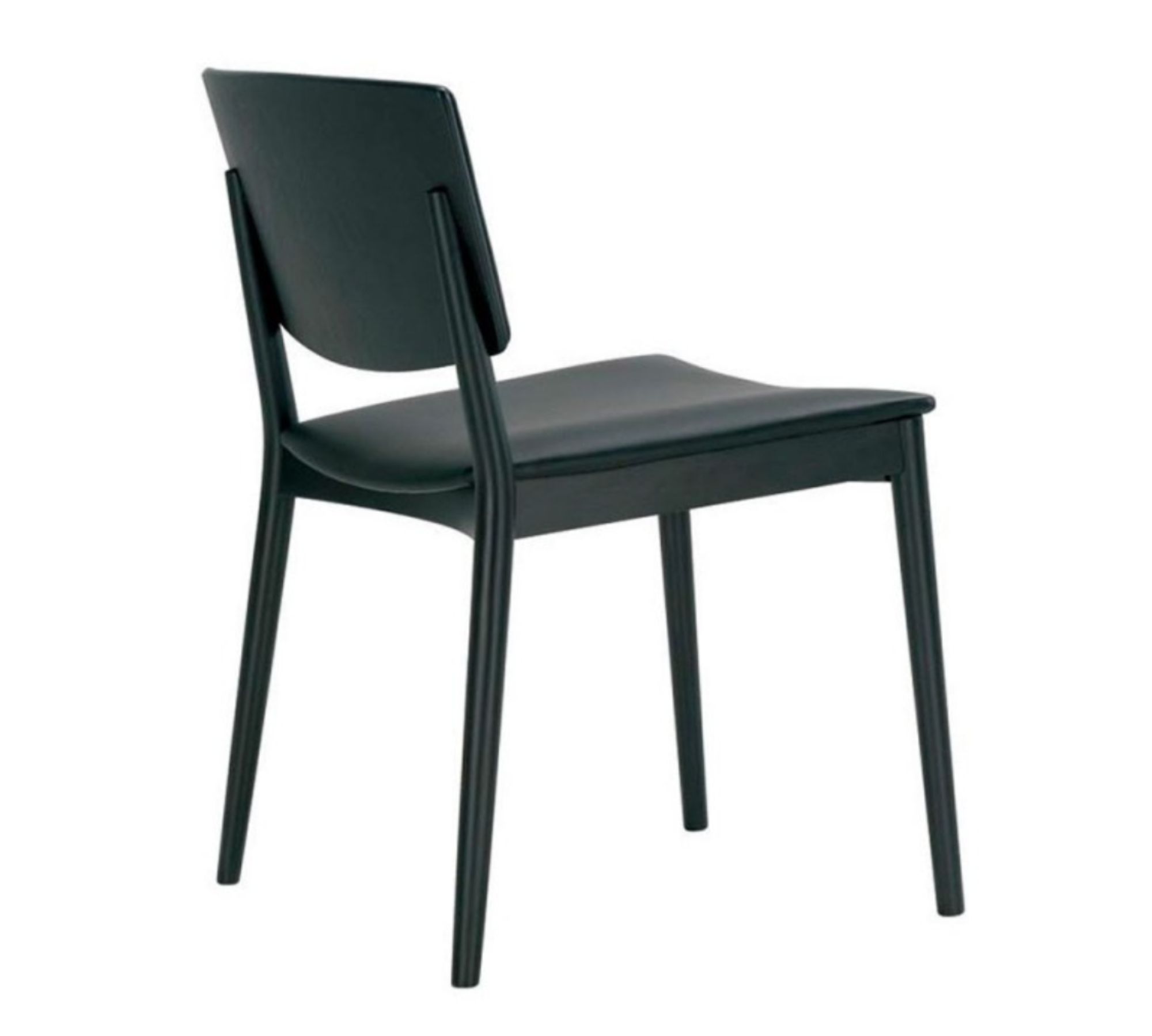 Happy Esszimmerstuhl Leder Holz Schwarz