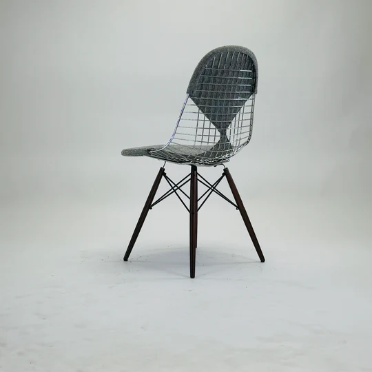 Eames Wire Chair DKR mit Polster Grau