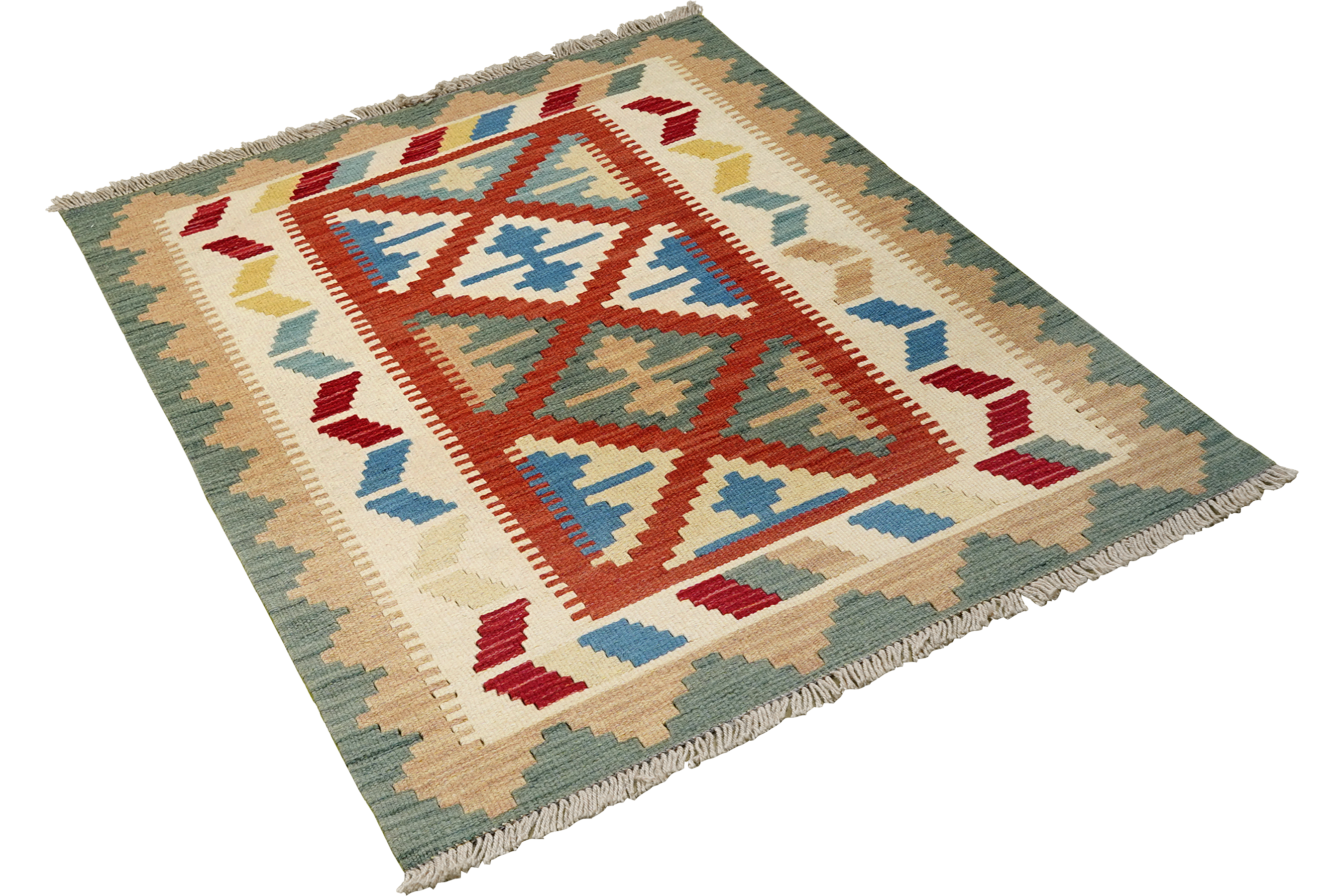 Kilim Gashgai Teppich Wolle Mehrfarbig