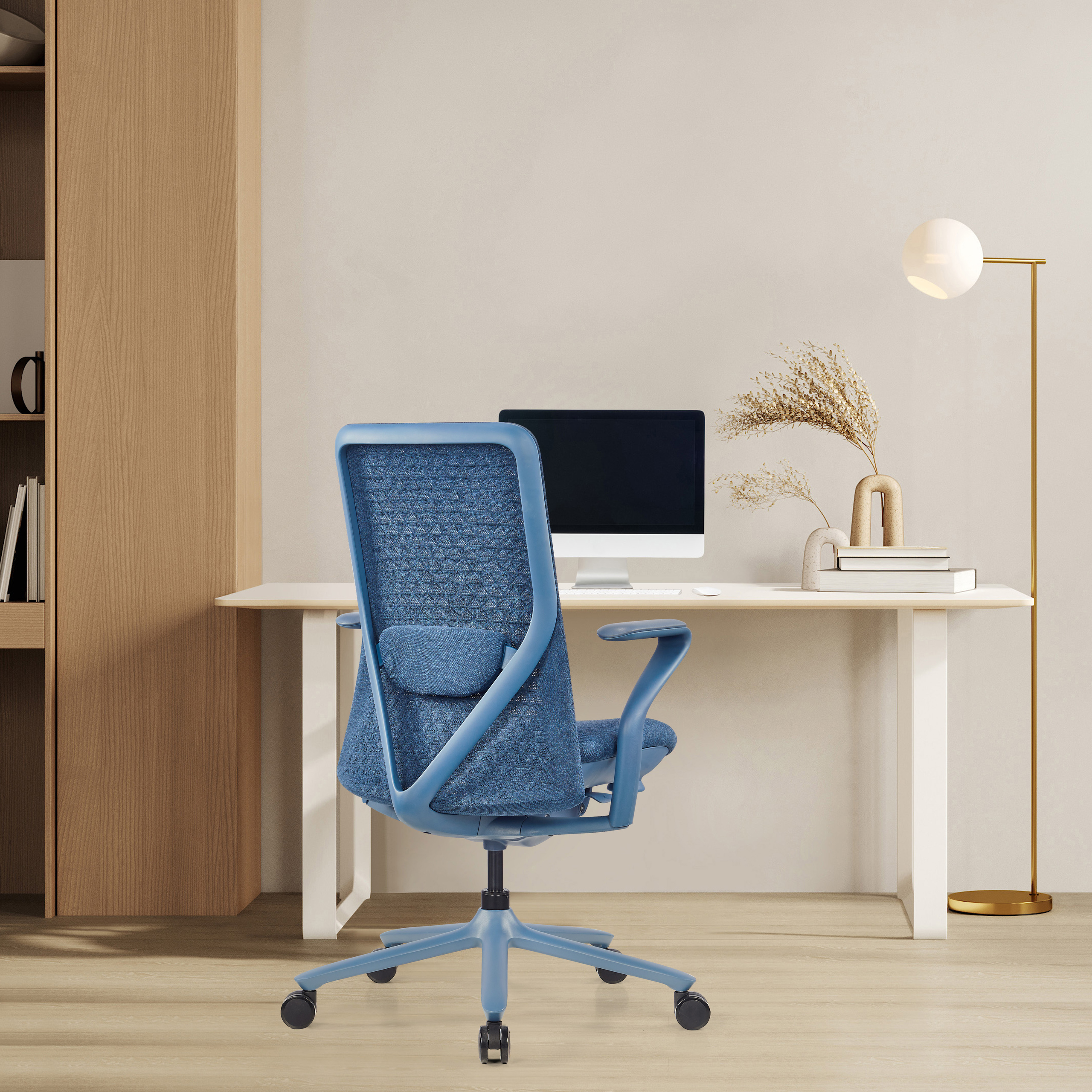 VERVIO Bürostuhl Netzstoff Blau