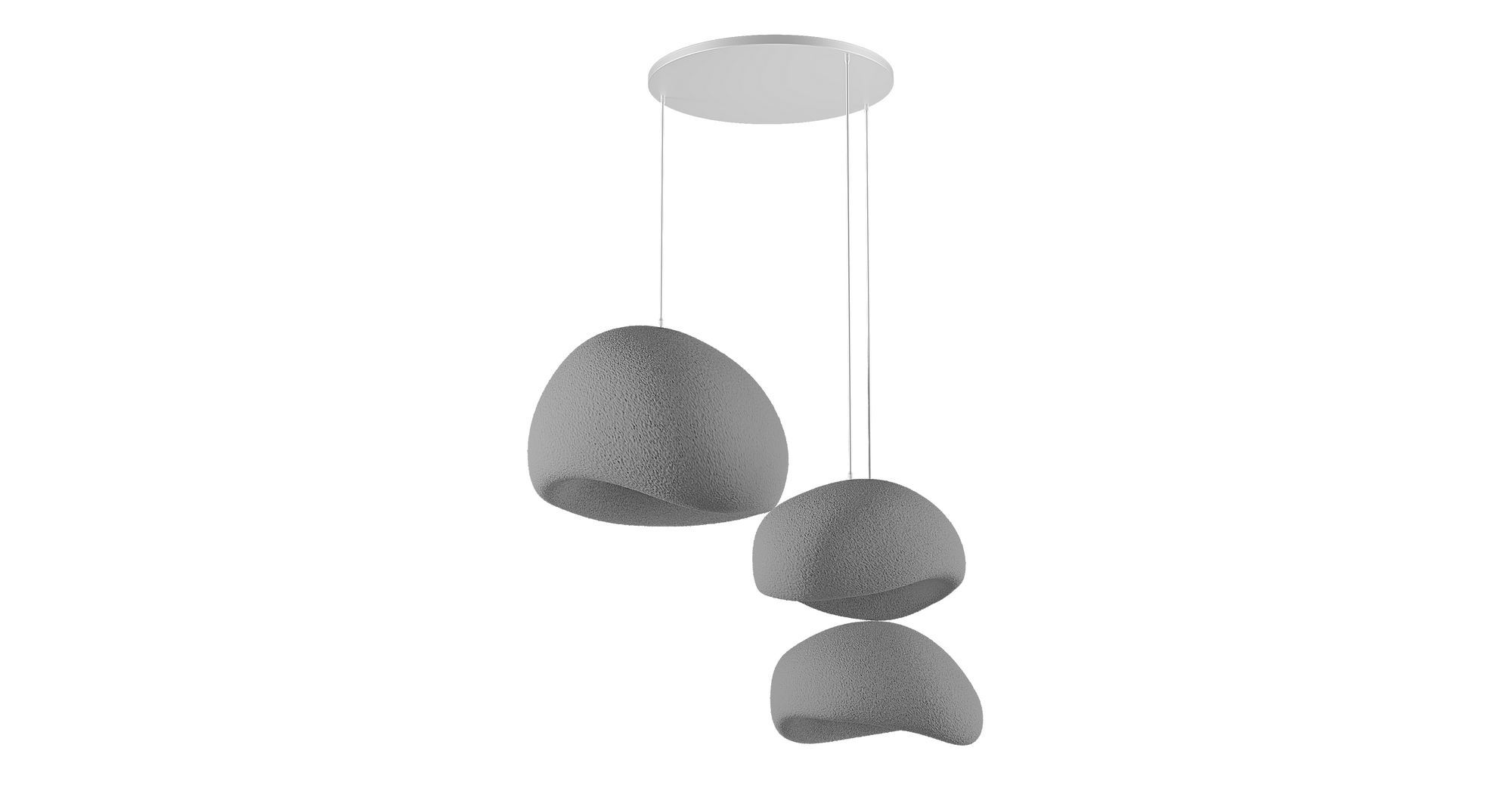 3-Flammig Wabi Sabi Stillforms Pendelleuchte Beton Grau