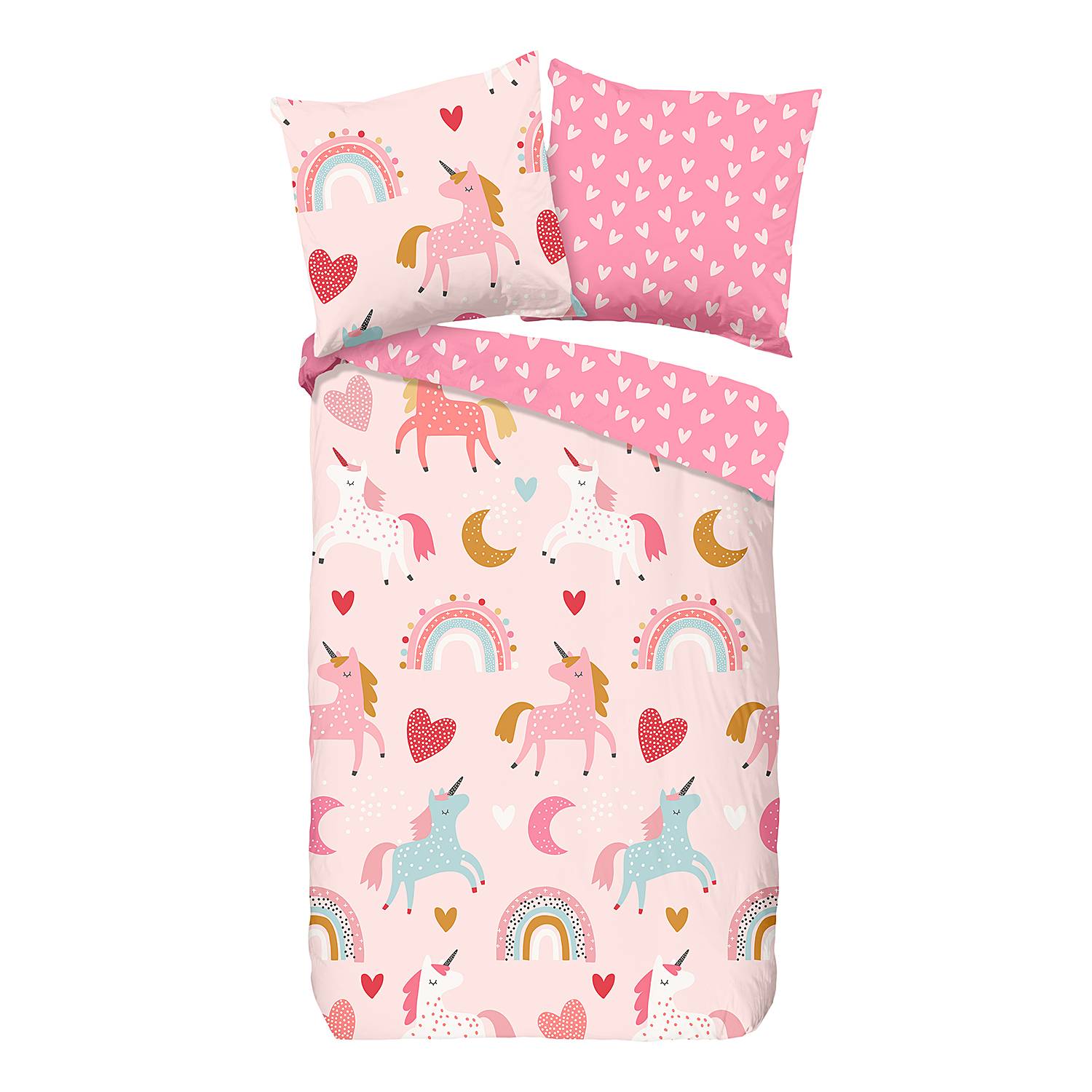 Unicorn Flannelette Bedding Cotton 135x200cm Pillowcase 80x80cm