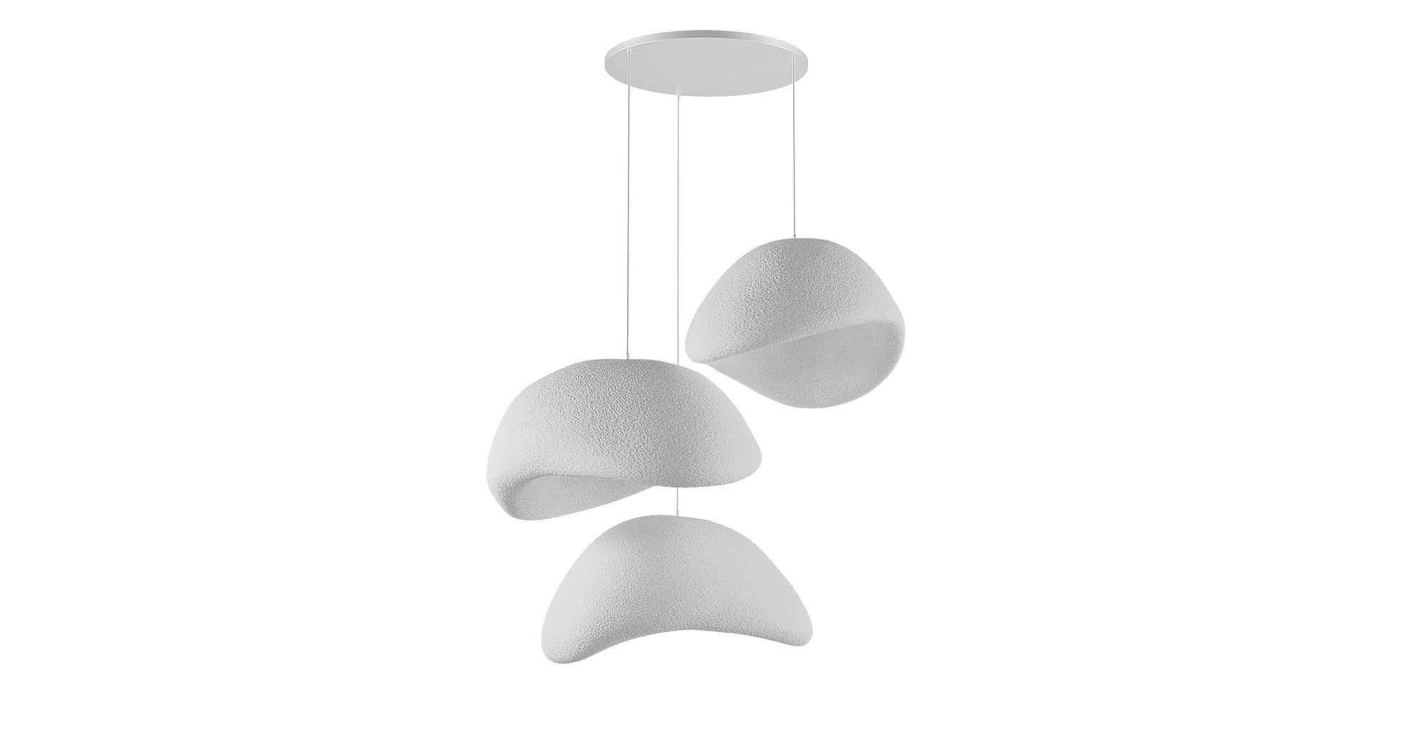 3-Flammig Wabi Sabi Stonefades Pendelleuchte Weiß