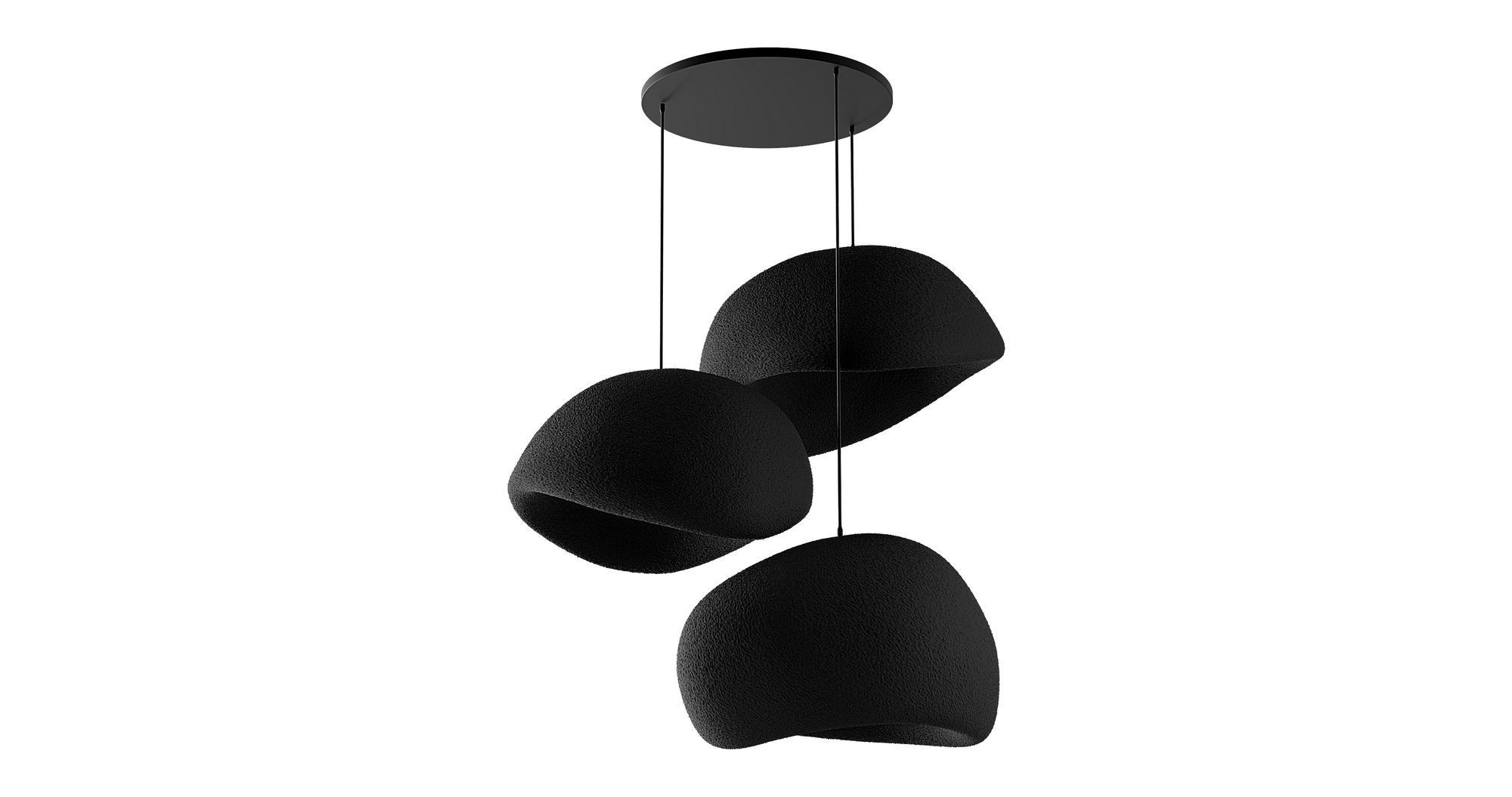 3-Flammig Wabi Sabi Sandhollows Pendelleuchte Schwarz