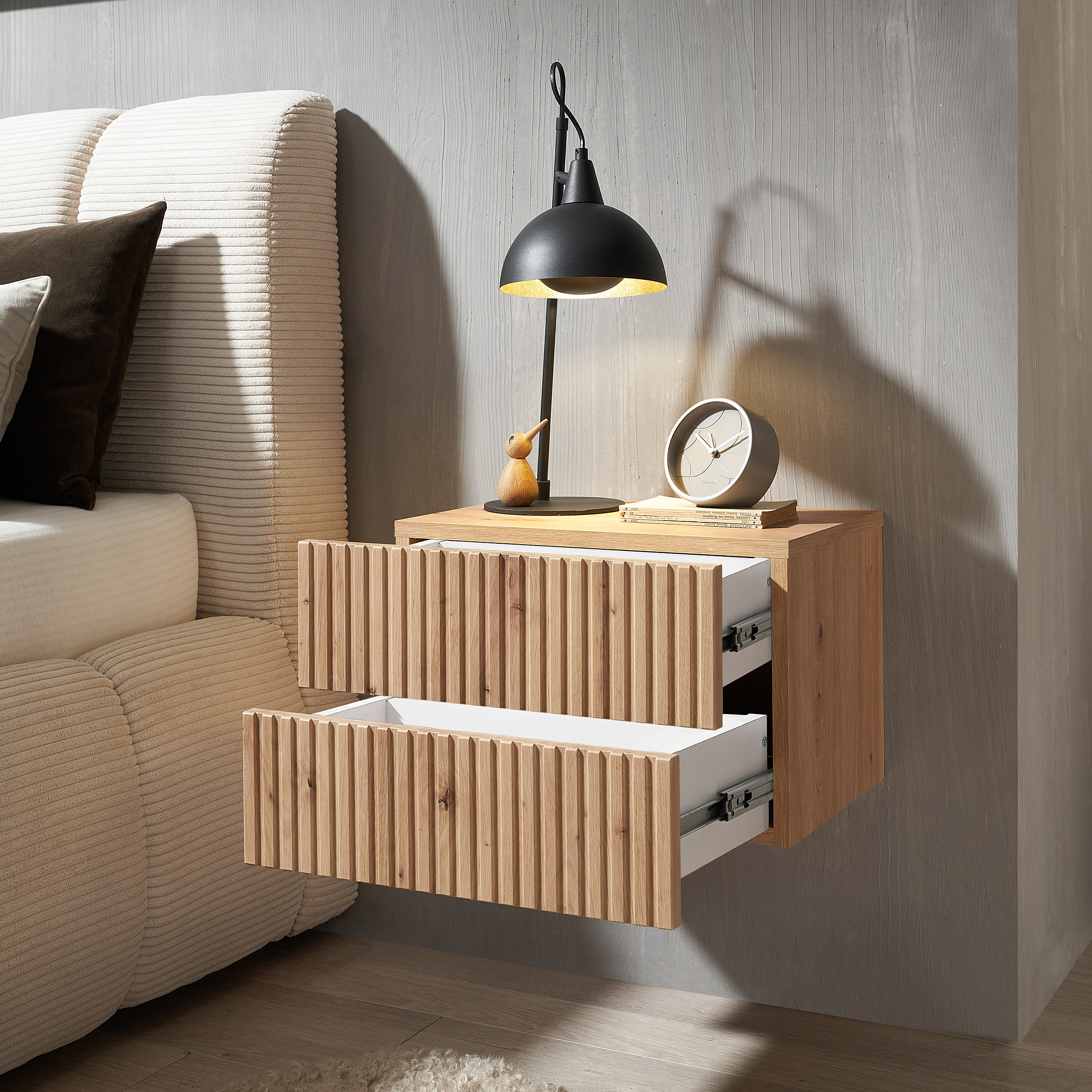 Floating Nightstand Narella Artisan Oak Decor