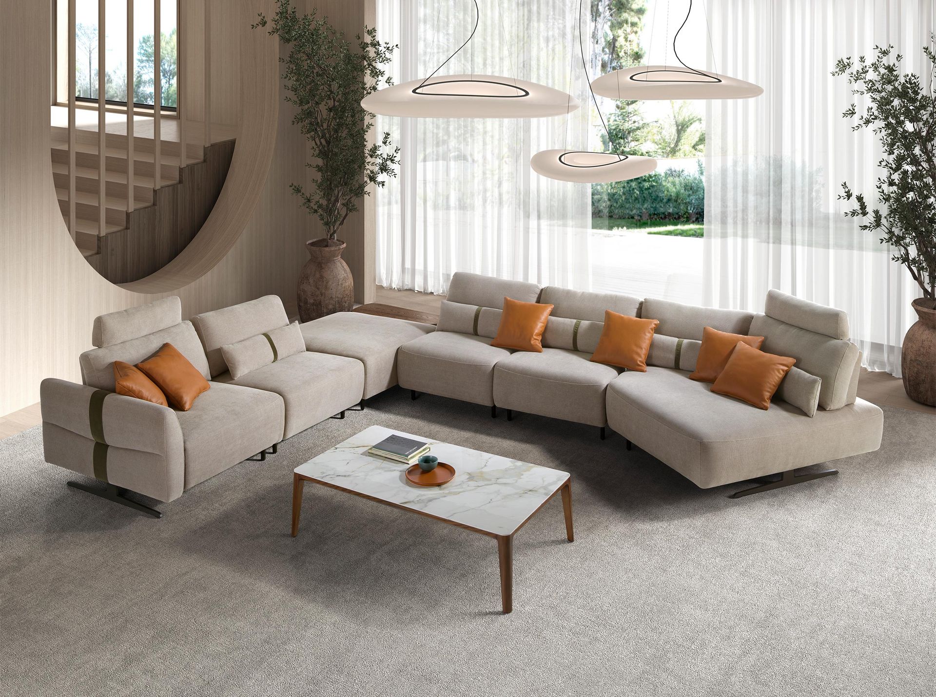 Modulares Sofa Récamiere Rechts Sand