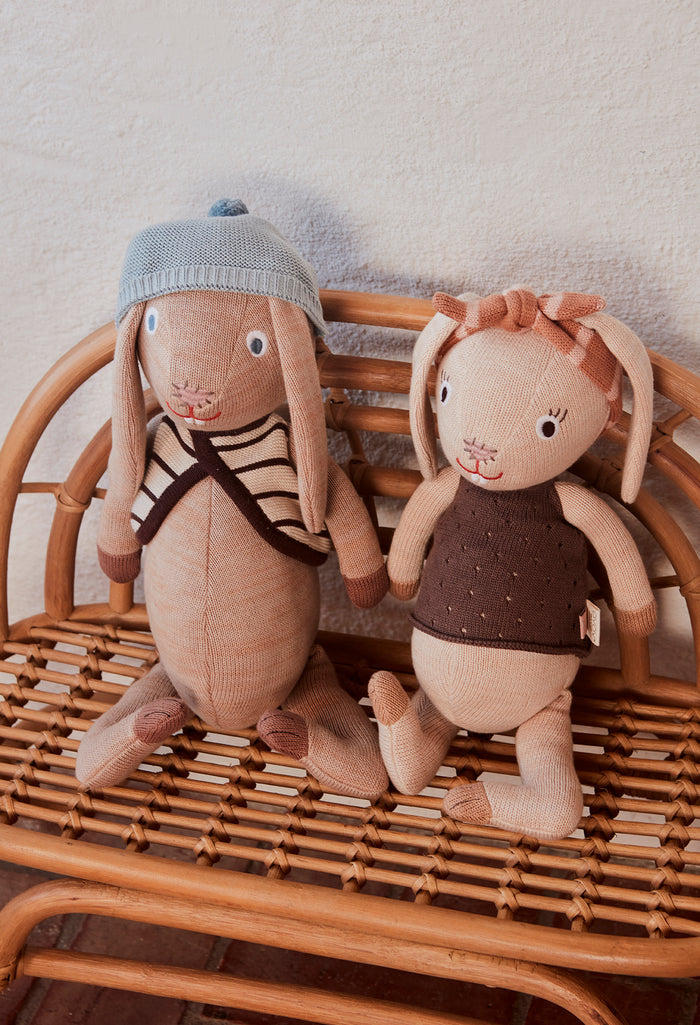 Jojo Kuscheltier Hase Bio-Baumwolle Creme