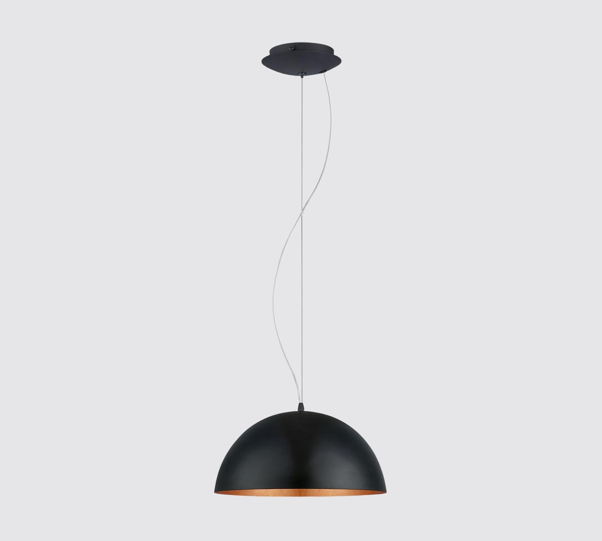 Pendant lamp 1-light Steel Black Copper