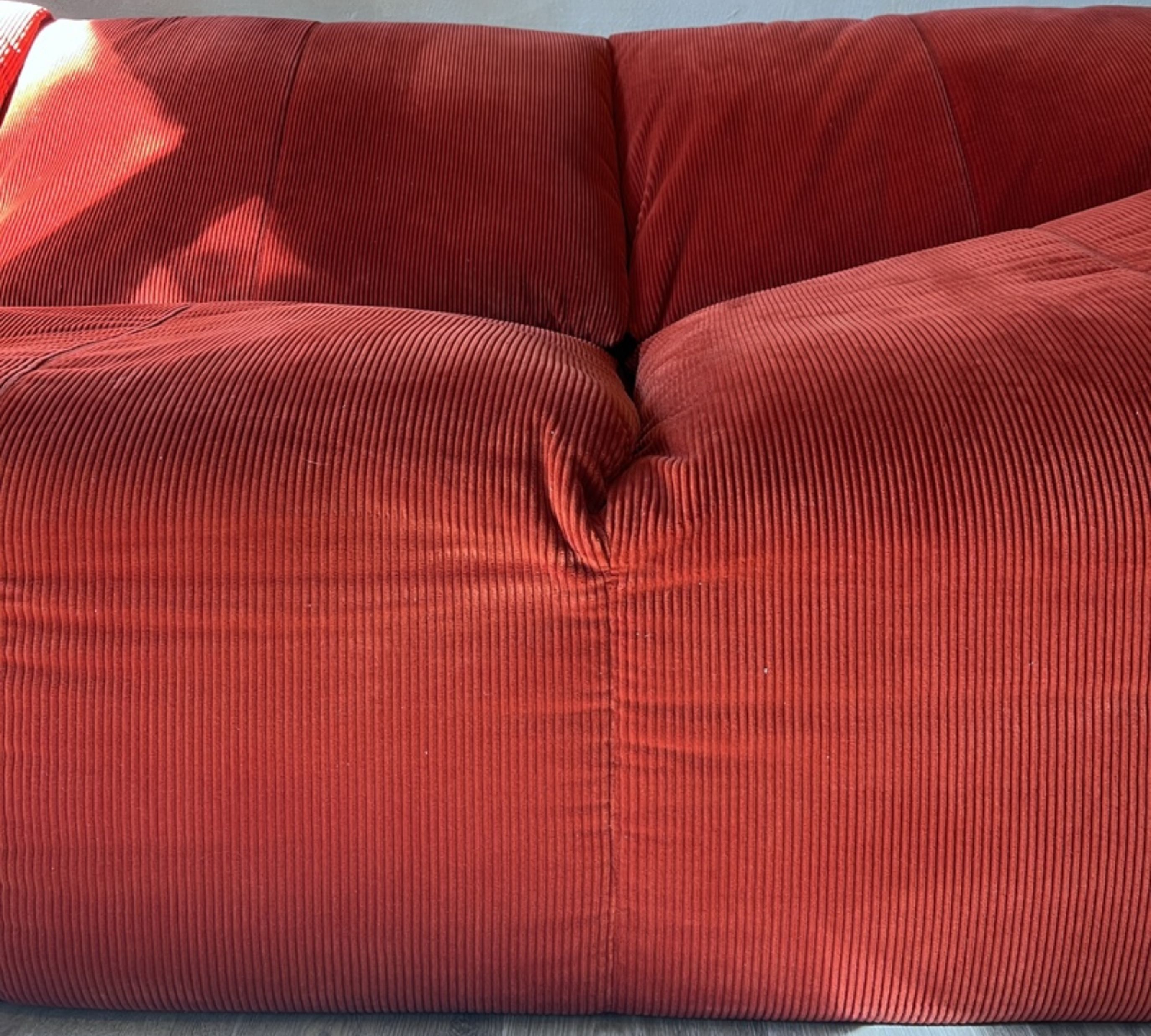 Plumy Sofa 3-Sitzer Baumwolle Rot