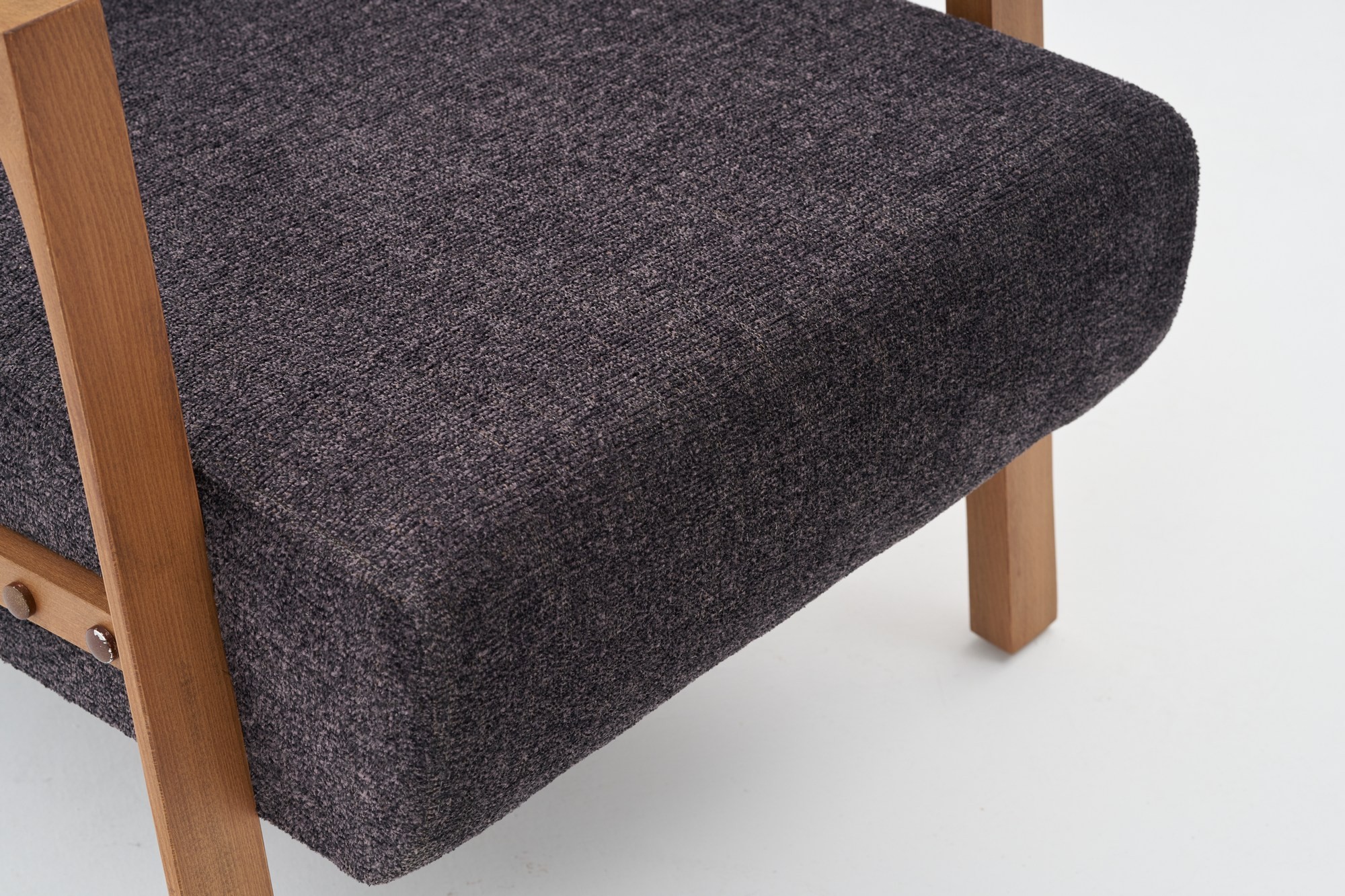 Kemer Sessel Holzfurnier Anthrazit