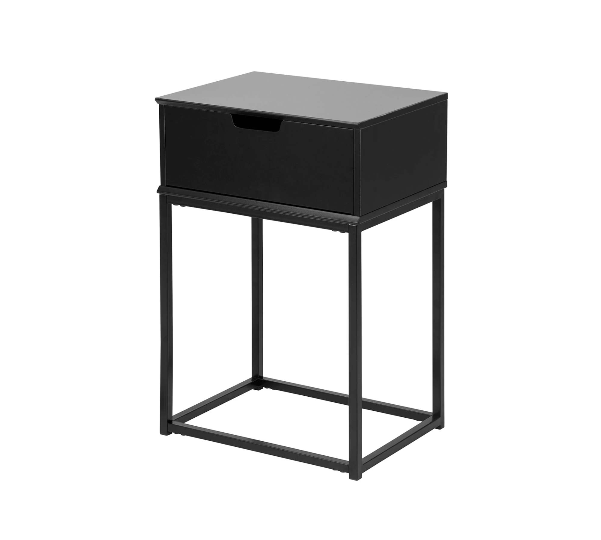 Nachttisch Holz Metall Schwarz